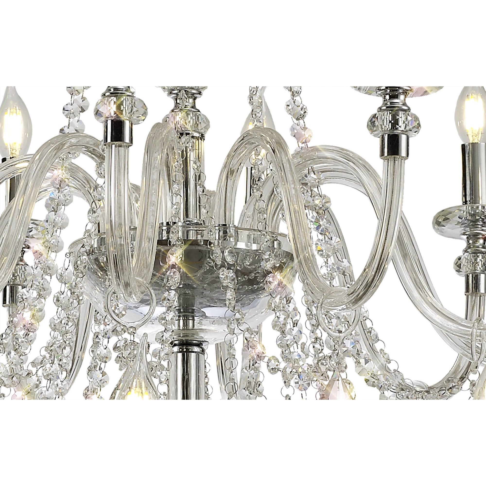 Fabula Hickman 29 Light Chandelier Pendant - Polished Chrome, Clear Glass & Crystal