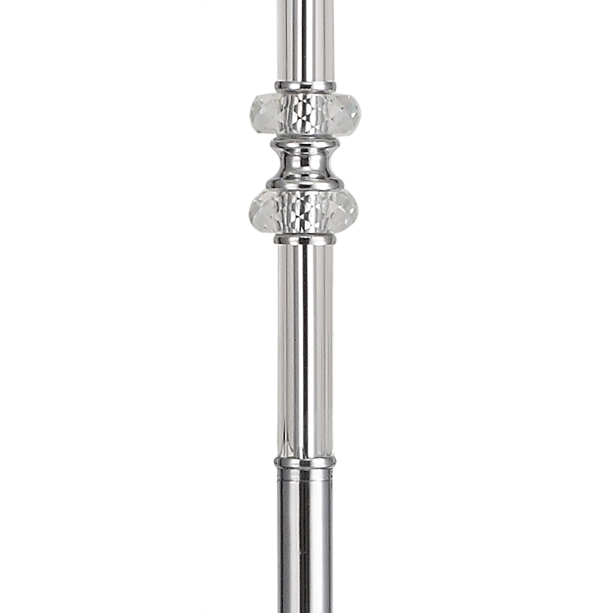 Fabula Hickman Single Floor Lamp Base - Polished Chrome, Clear Glass & Crystal - Base Only