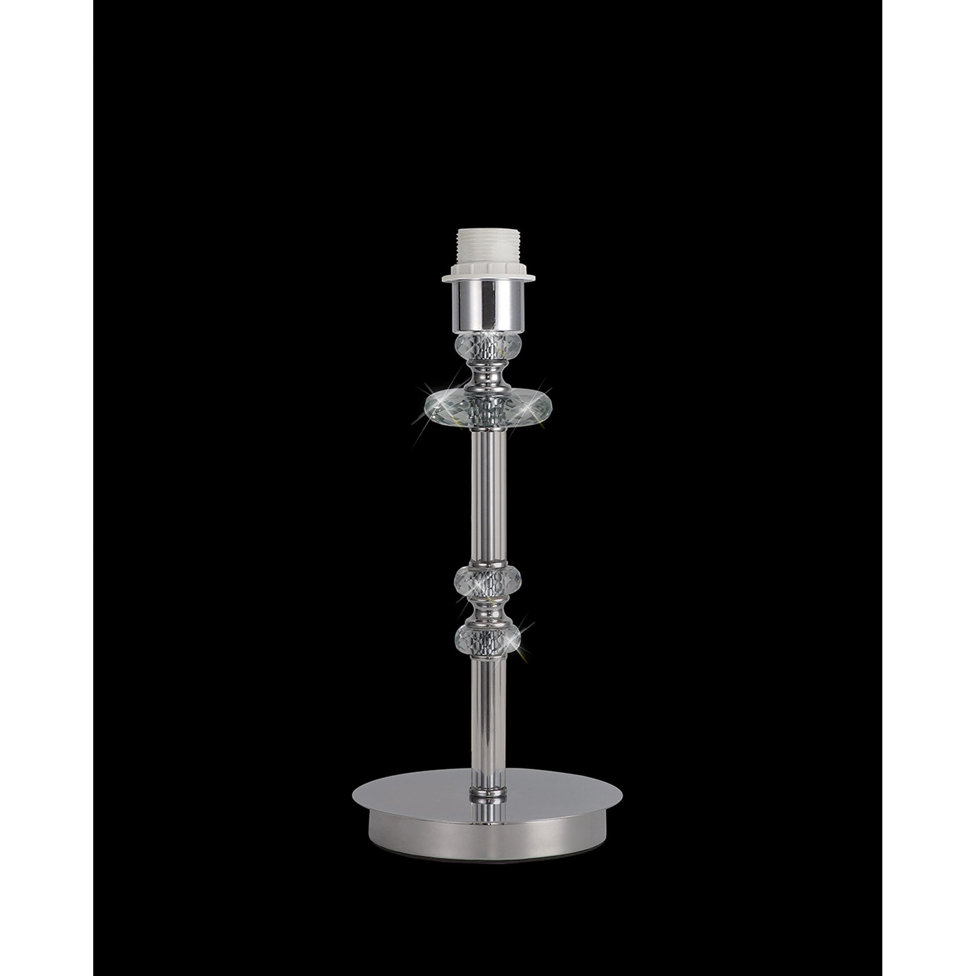 Fabula Hickman Single Table Lamp Base - Polished Chrome, Clear Glass & Crystal - Base Only