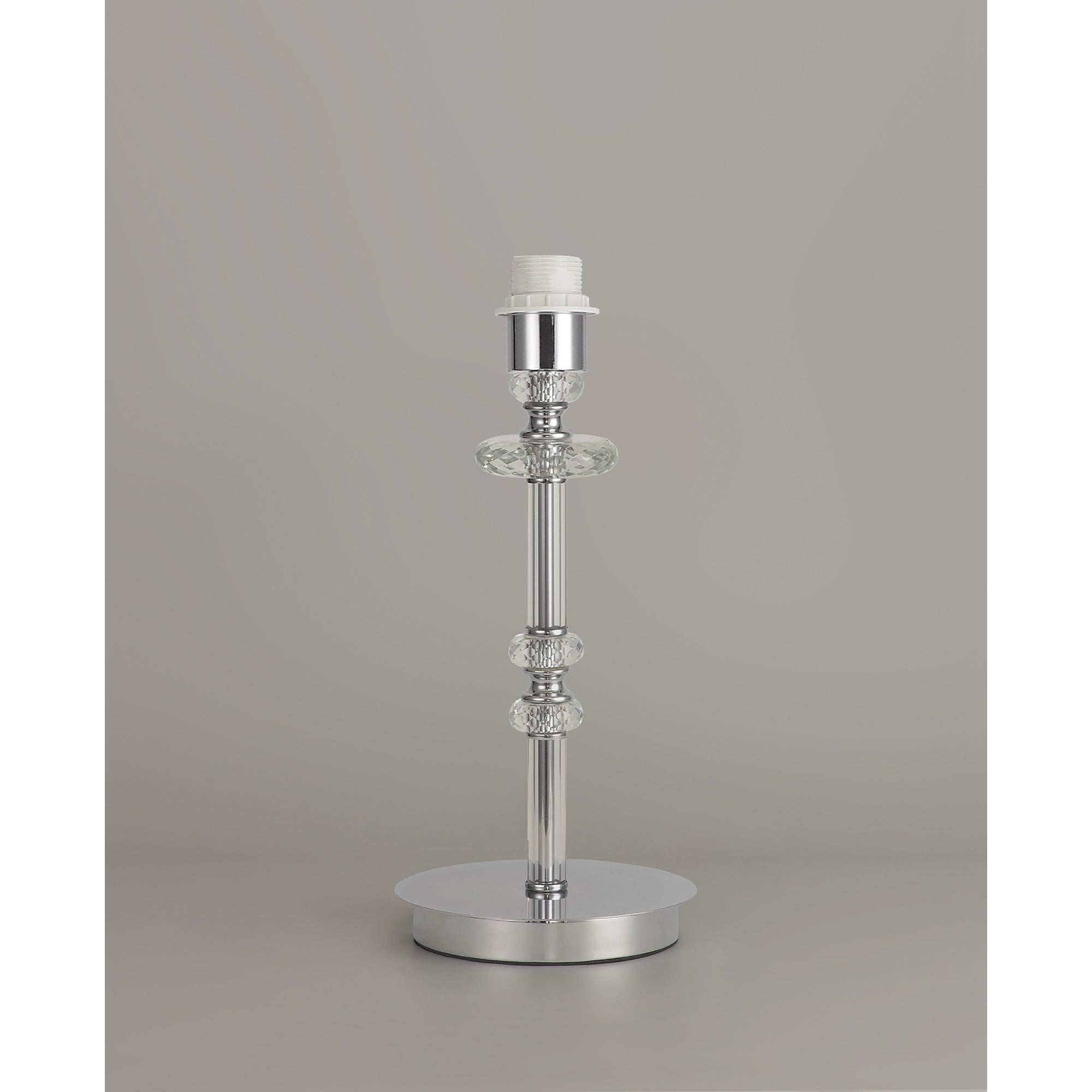 Fabula Hickman Single Table Lamp Base - Polished Chrome, Clear Glass & Crystal - Base Only