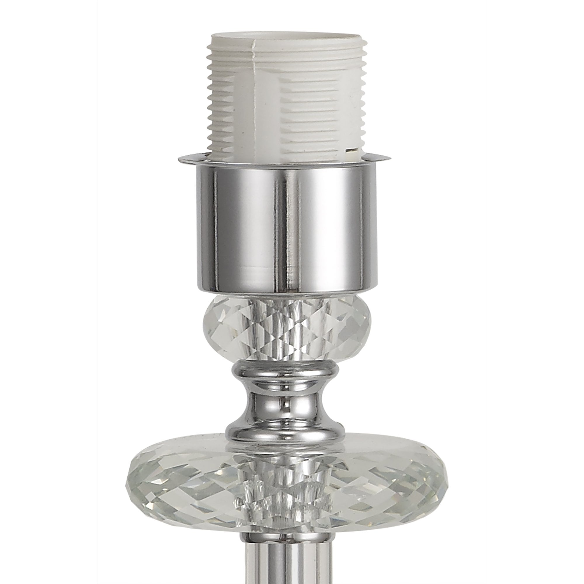 Fabula Hickman Single Table Lamp Base - Polished Chrome, Clear Glass & Crystal - Base Only