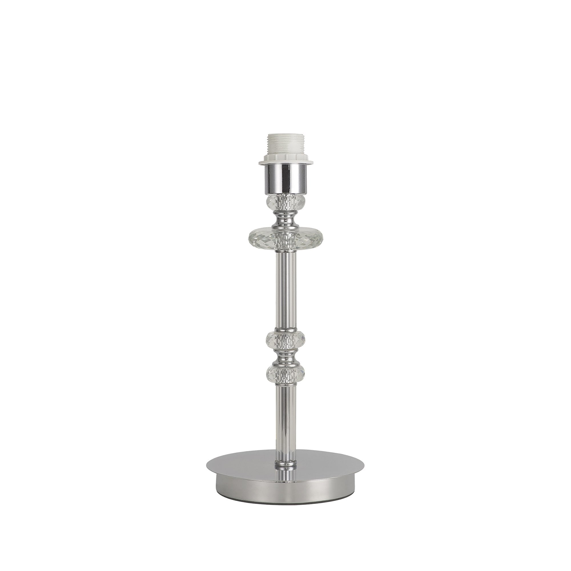 Fabula Hickman Single Table Lamp Base - Polished Chrome, Clear Glass & Crystal - Base Only