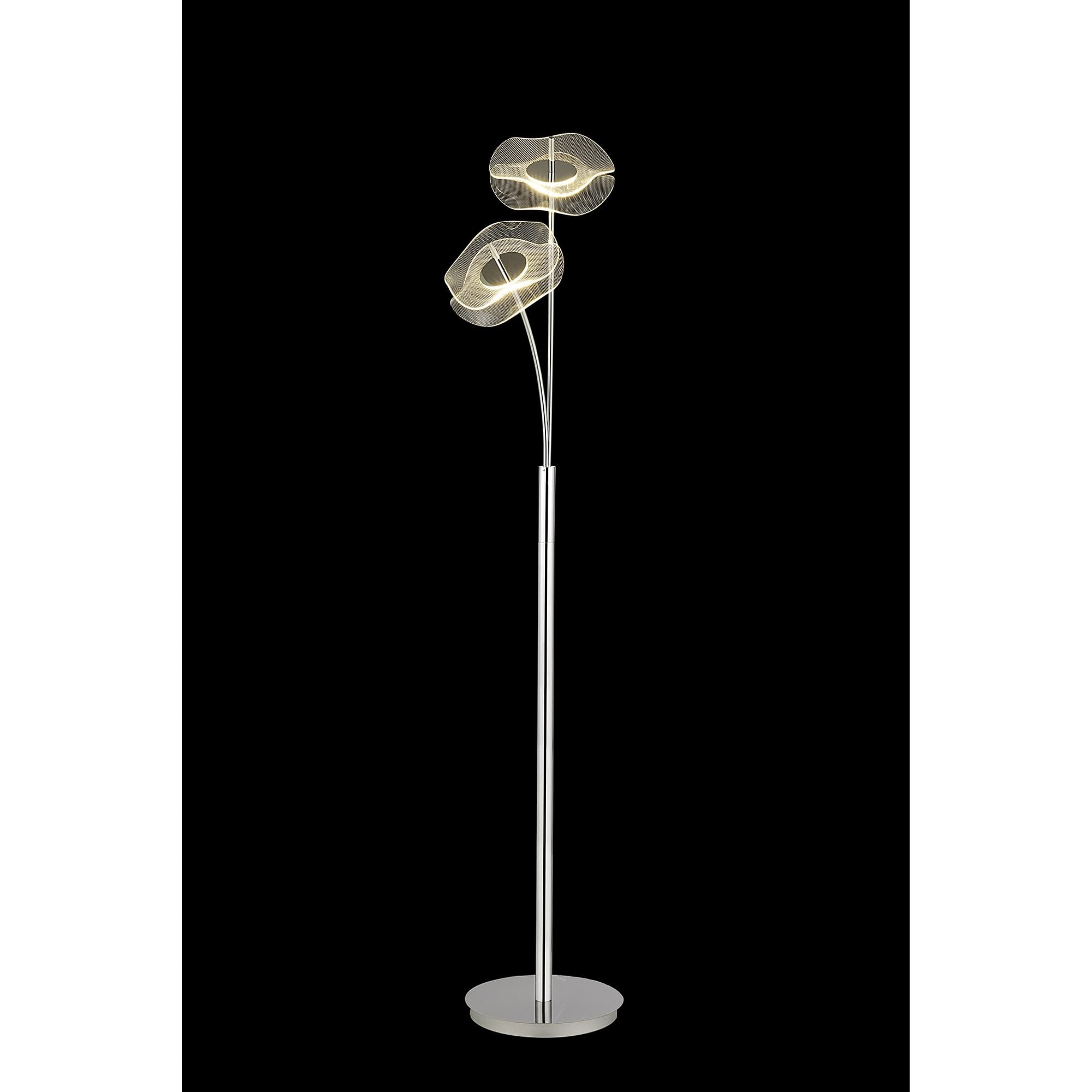 Fabula Holly 2 Light LED Floor Lamp - Polished Chrome