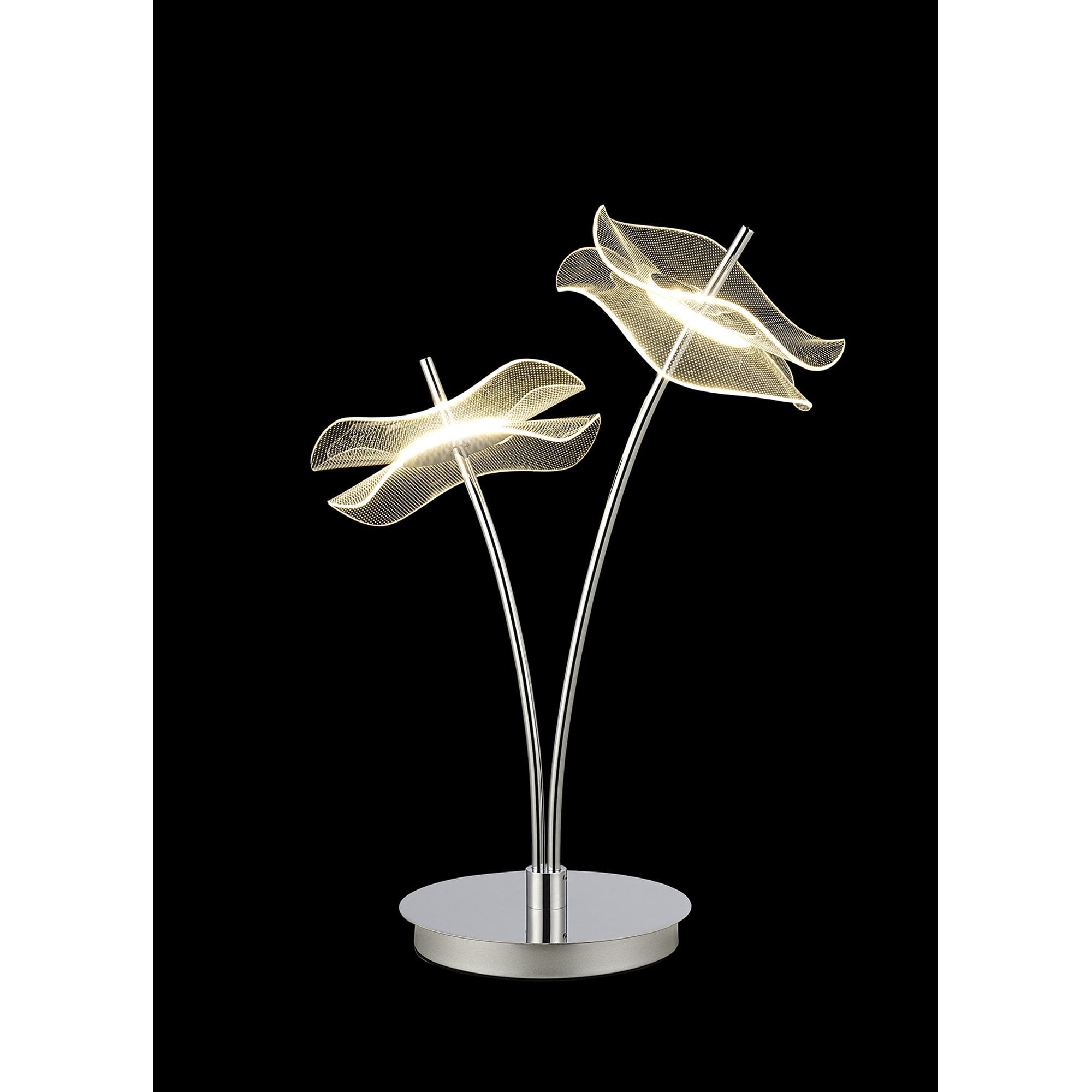 Fabula Holly 2 Light LED Table Lamp - Polished Chrome