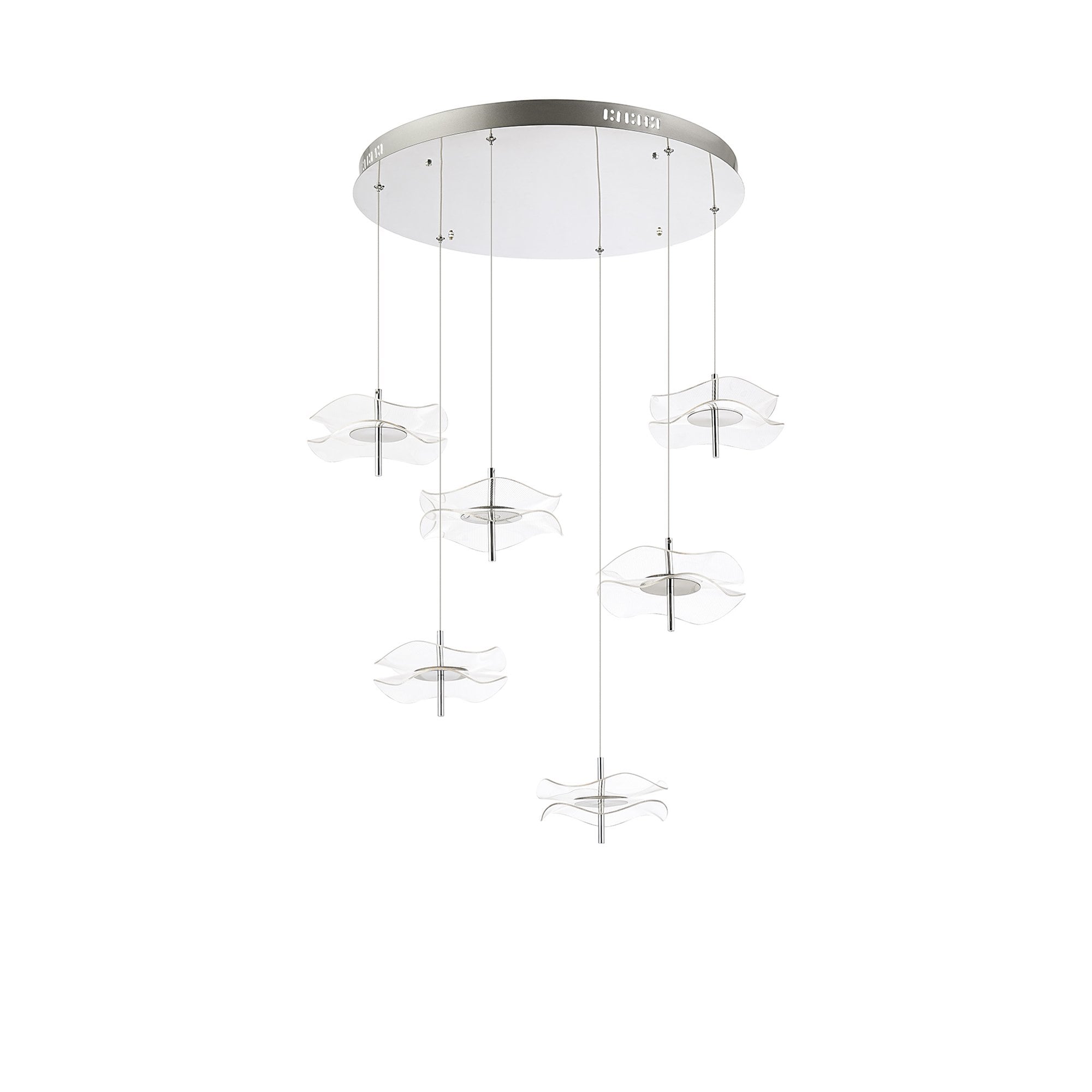 Fabula Holly 6 Light LED Round Pendant - Polished Chrome