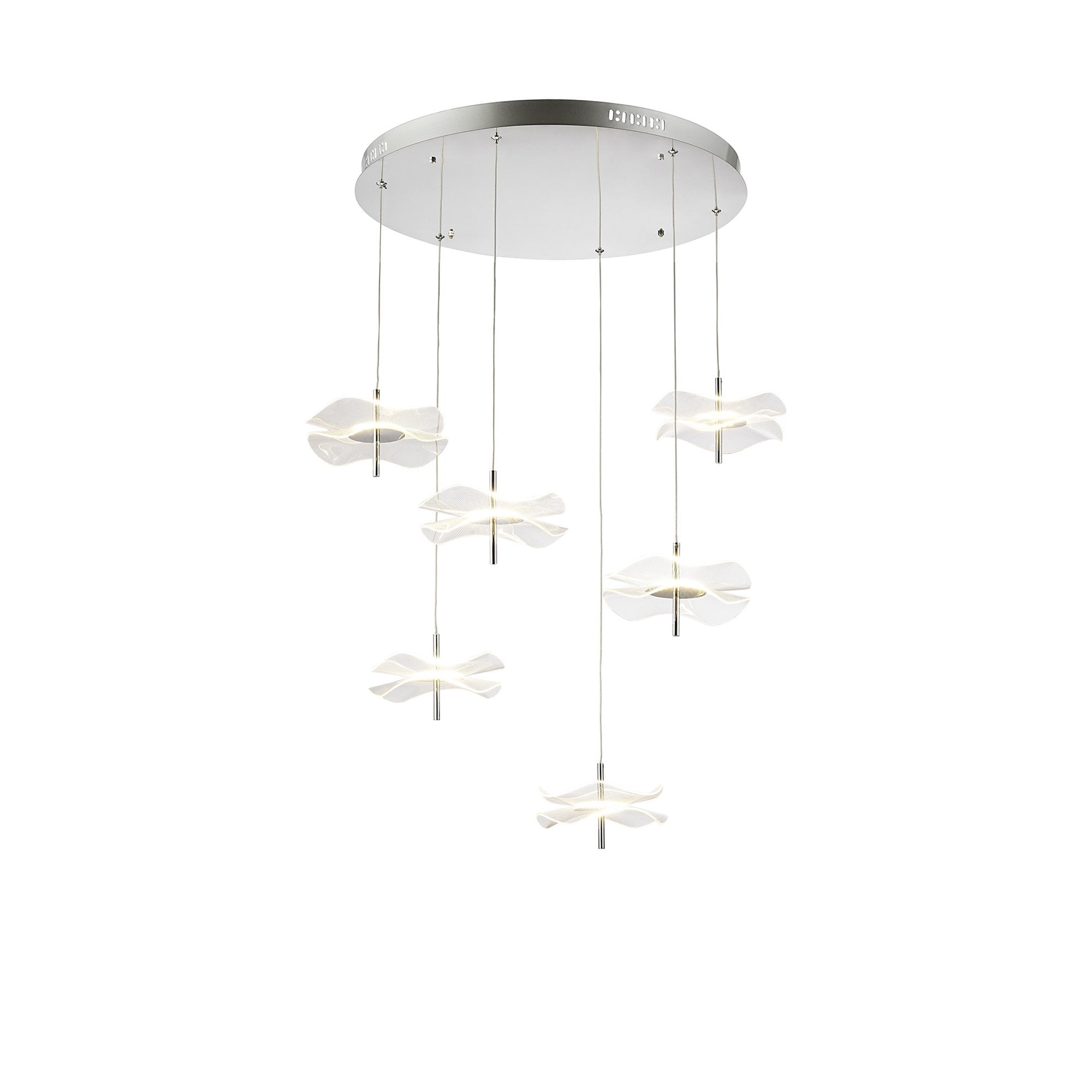 Fabula Holly 6 Light LED Round Pendant - Polished Chrome