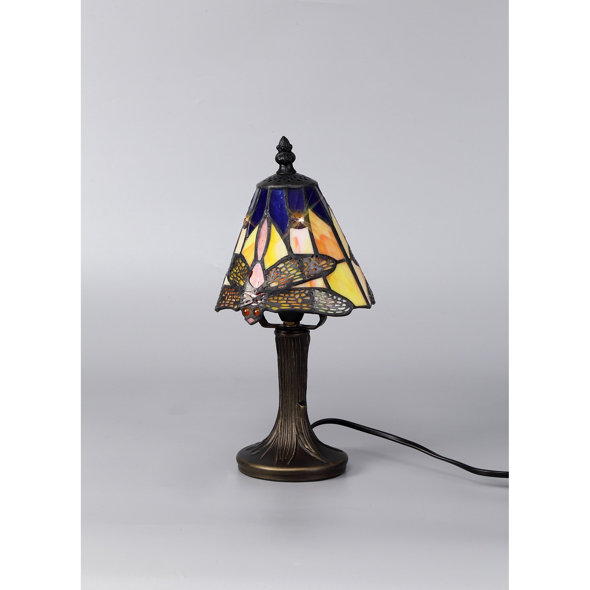 Fabula Hornbeam Single Tiffany Table Lamp - Blue & Orange
