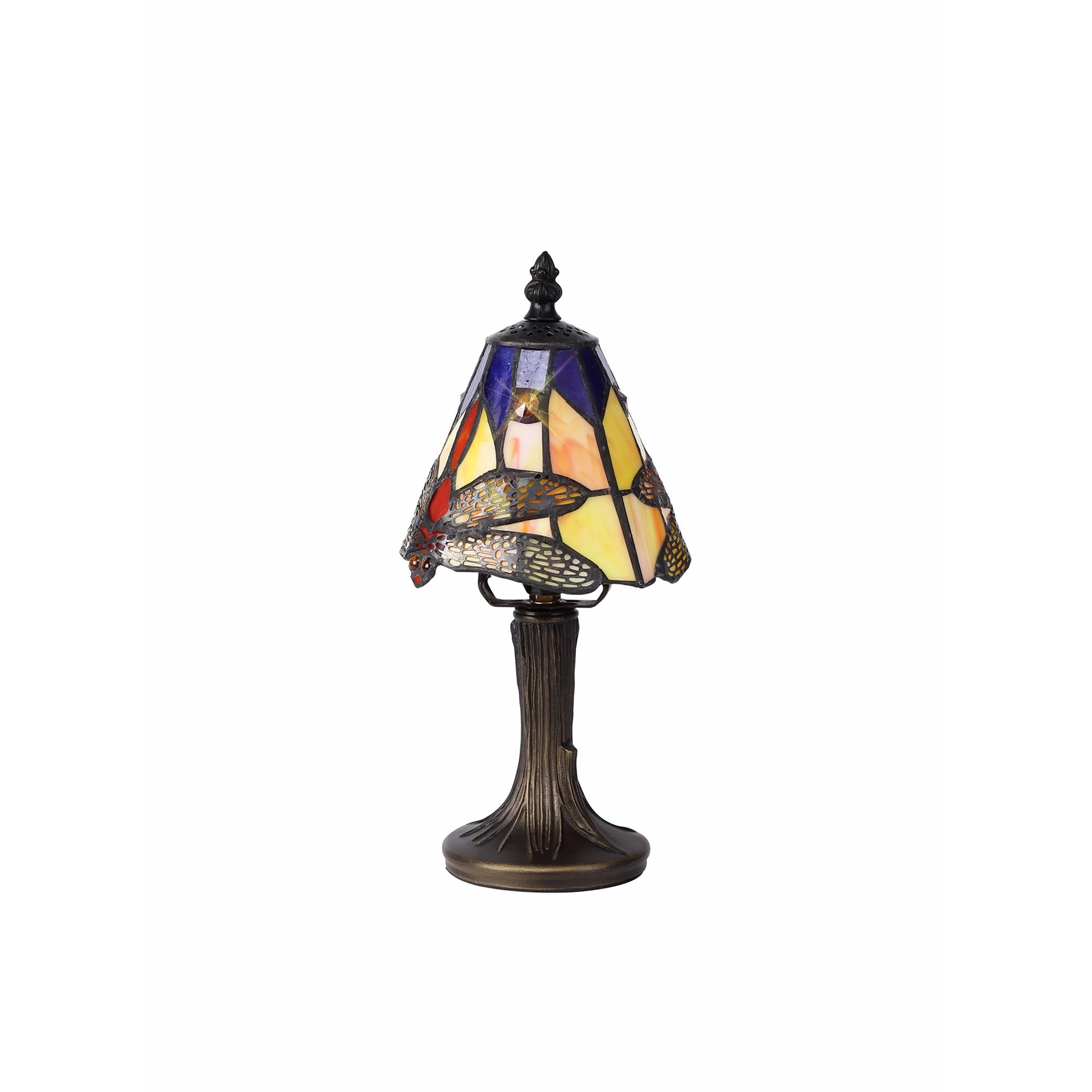 Fabula Hornbeam Single Tiffany Table Lamp - Blue & Orange