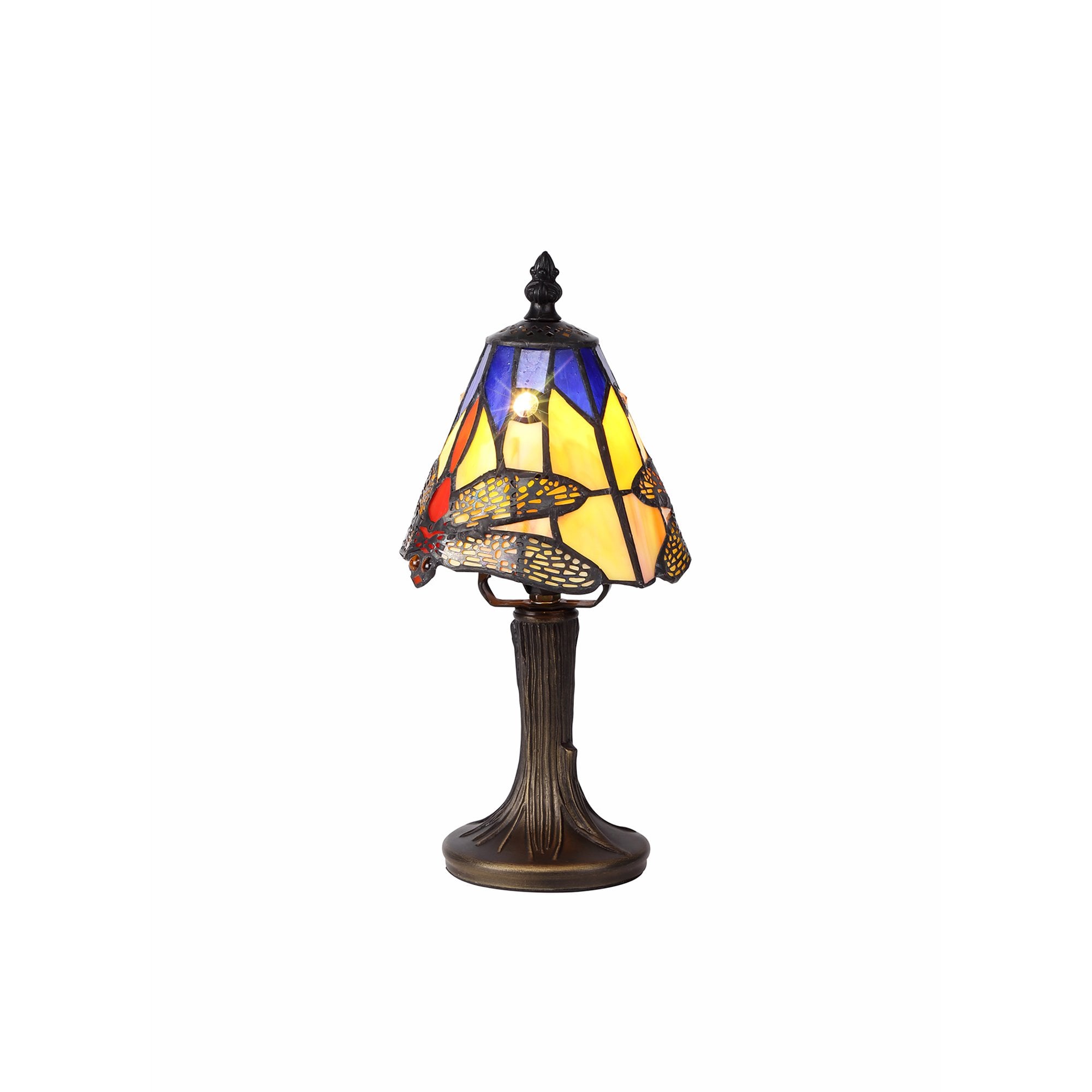 Fabula Hornbeam Single Tiffany Table Lamp - Blue & Orange