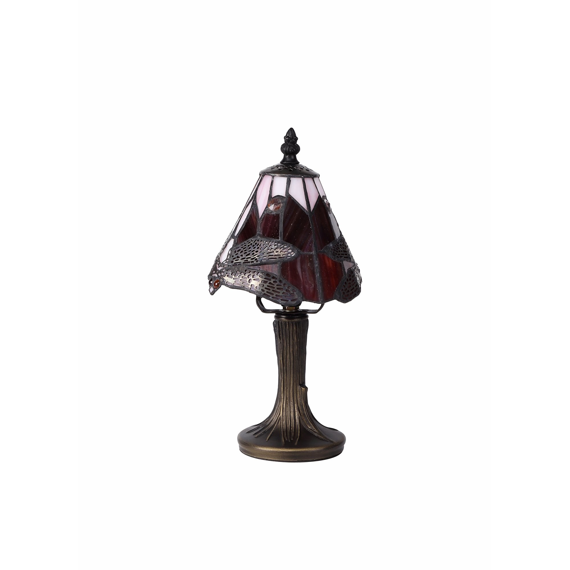 Fabula Hornbeam Single Tiffany Table Lamp - Purple & Pink