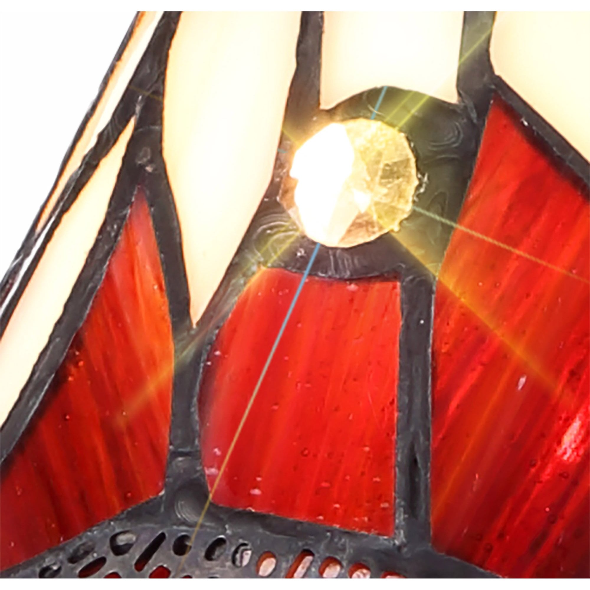 Fabula Hornbeam Single Tiffany Table Lamp - Purple & Pink