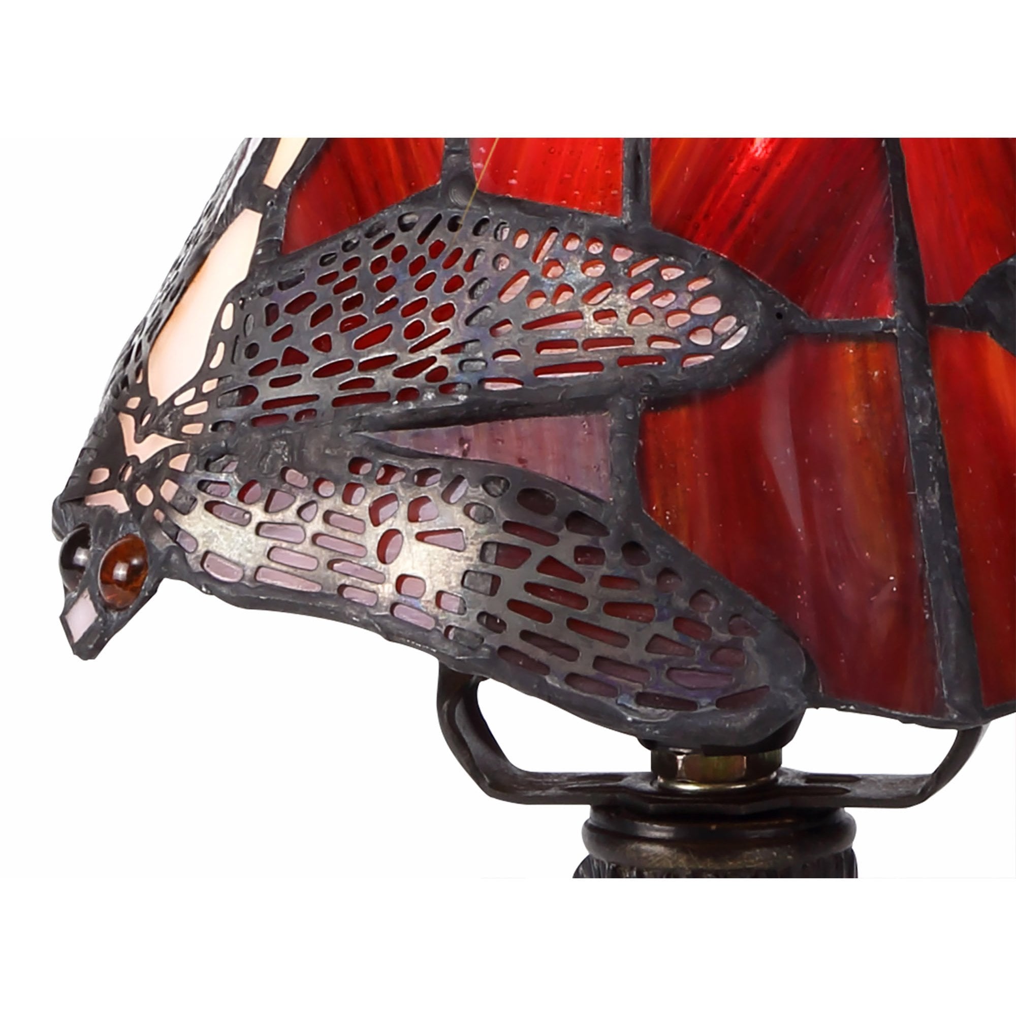 Fabula Hornbeam Single Tiffany Table Lamp - Purple & Pink