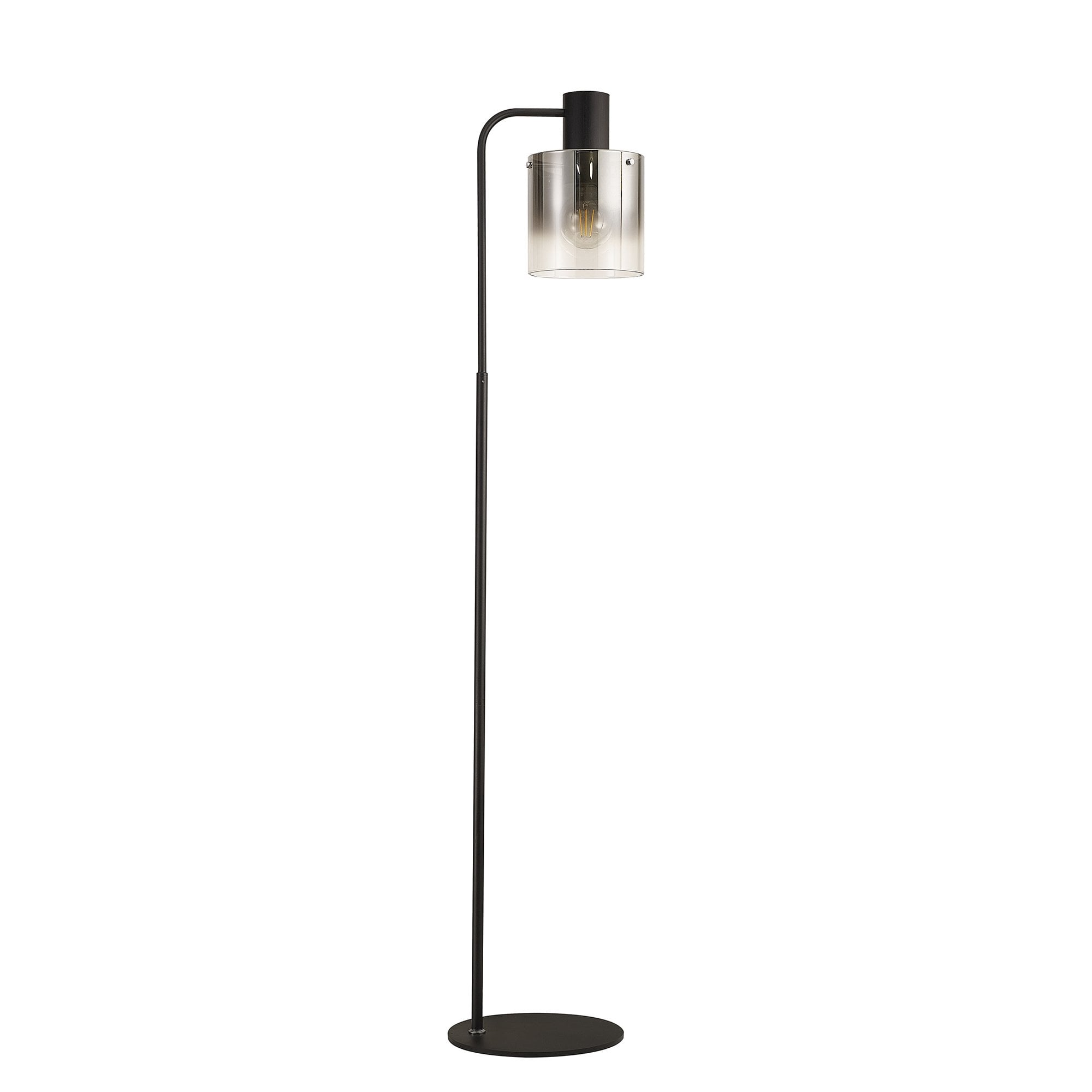 Fabula Kendon Large Single Floor Lamp - Black & Smoke Fade Glass