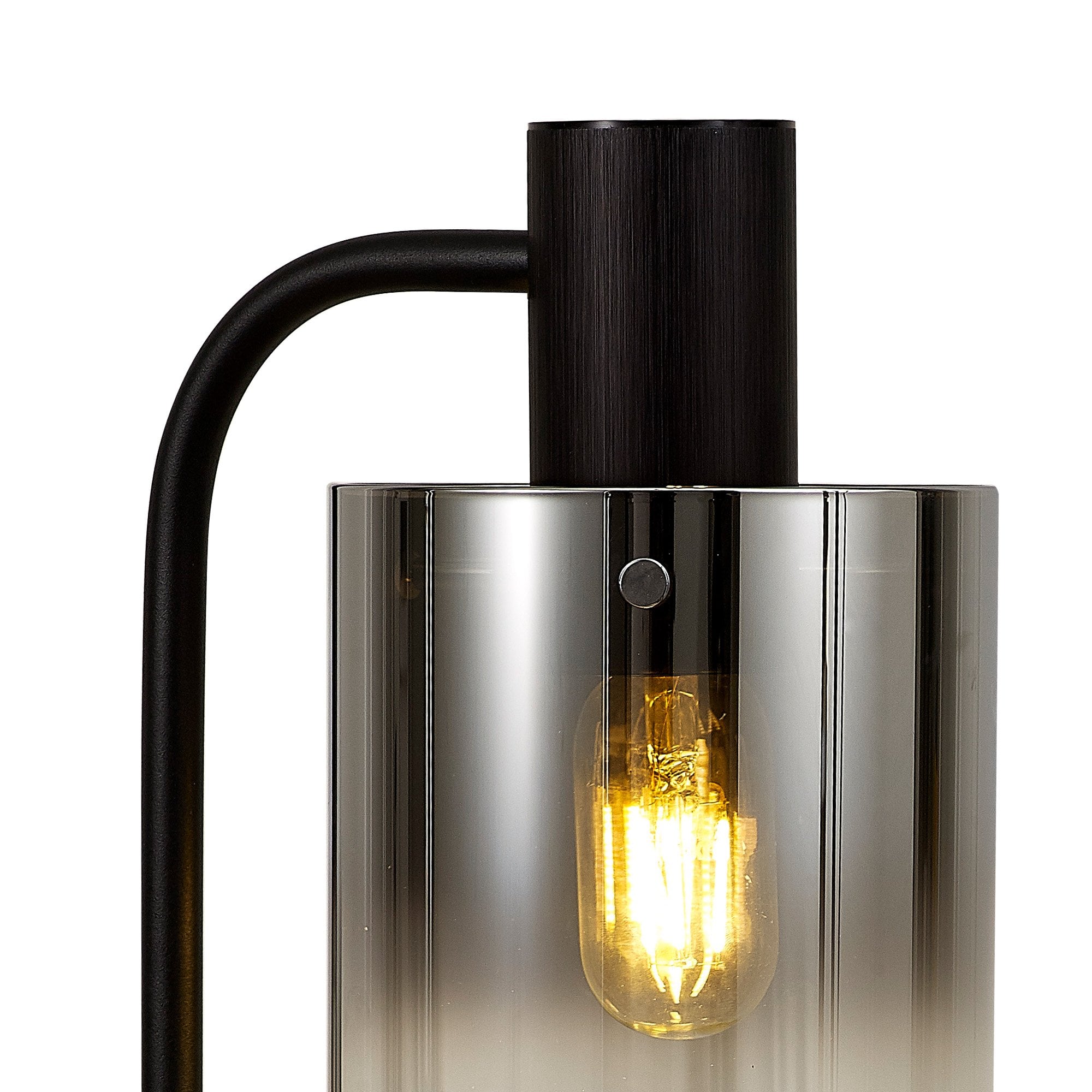 Fabula Kendon Large Single Table Lamp - Black & Smoke Fade Glass