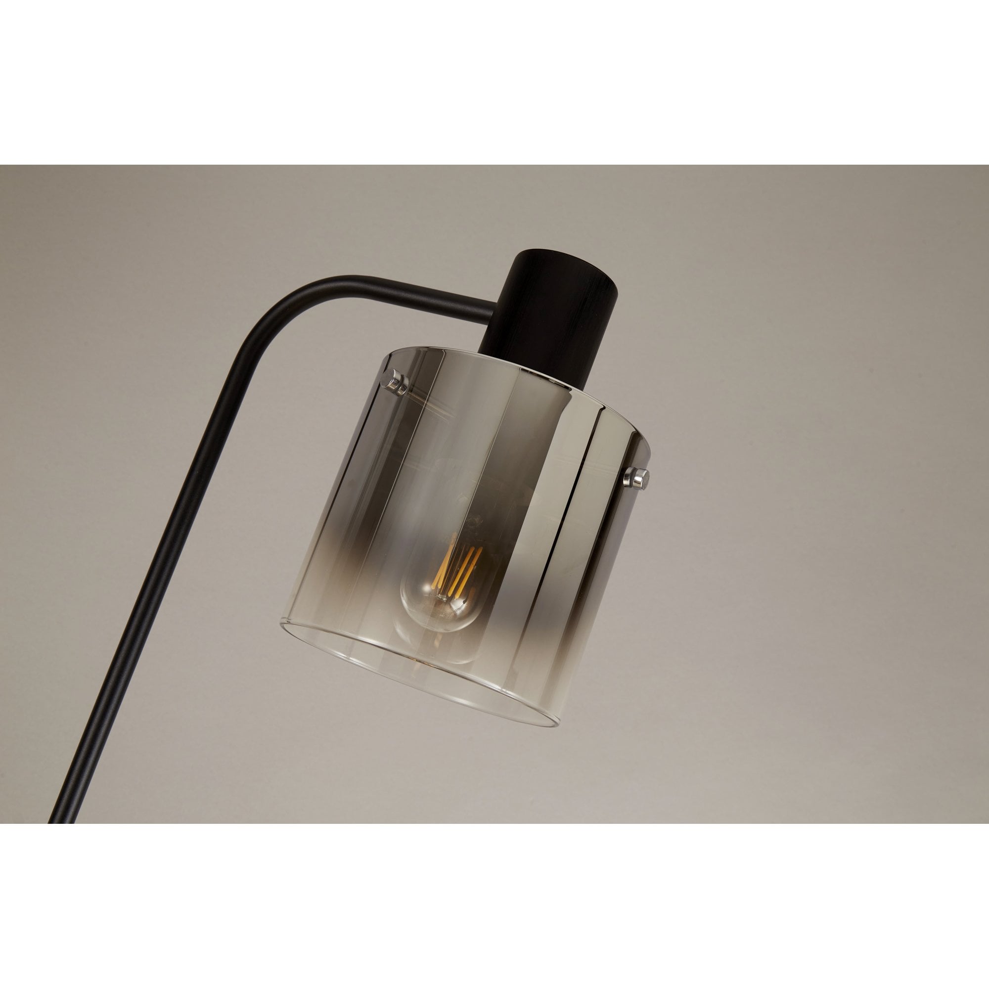 Fabula Kendon Single Floor Lamp - Black & Smoke Fade Glass