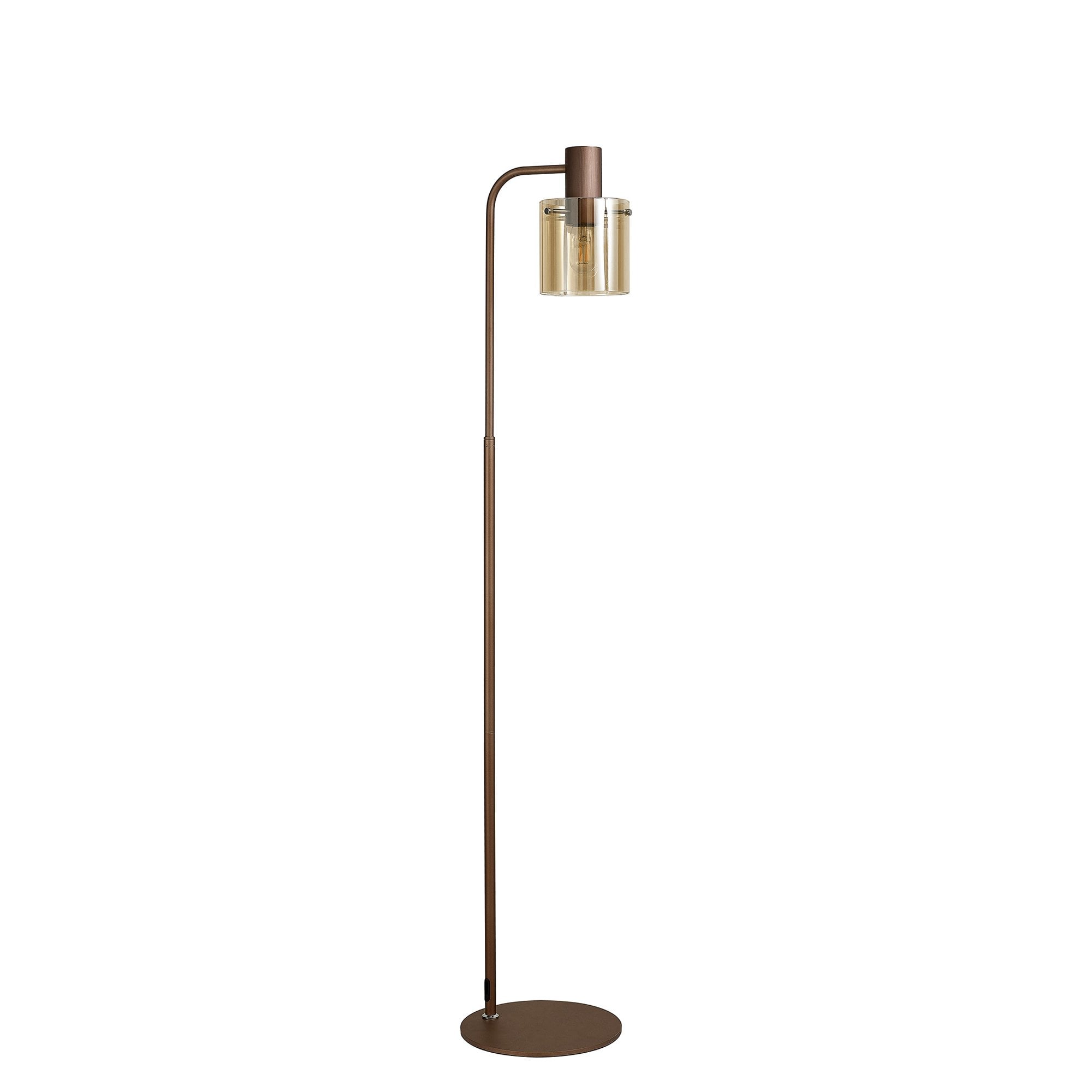 Fabula Kendon Single Floor Lamp - Mocha & Amber Glass