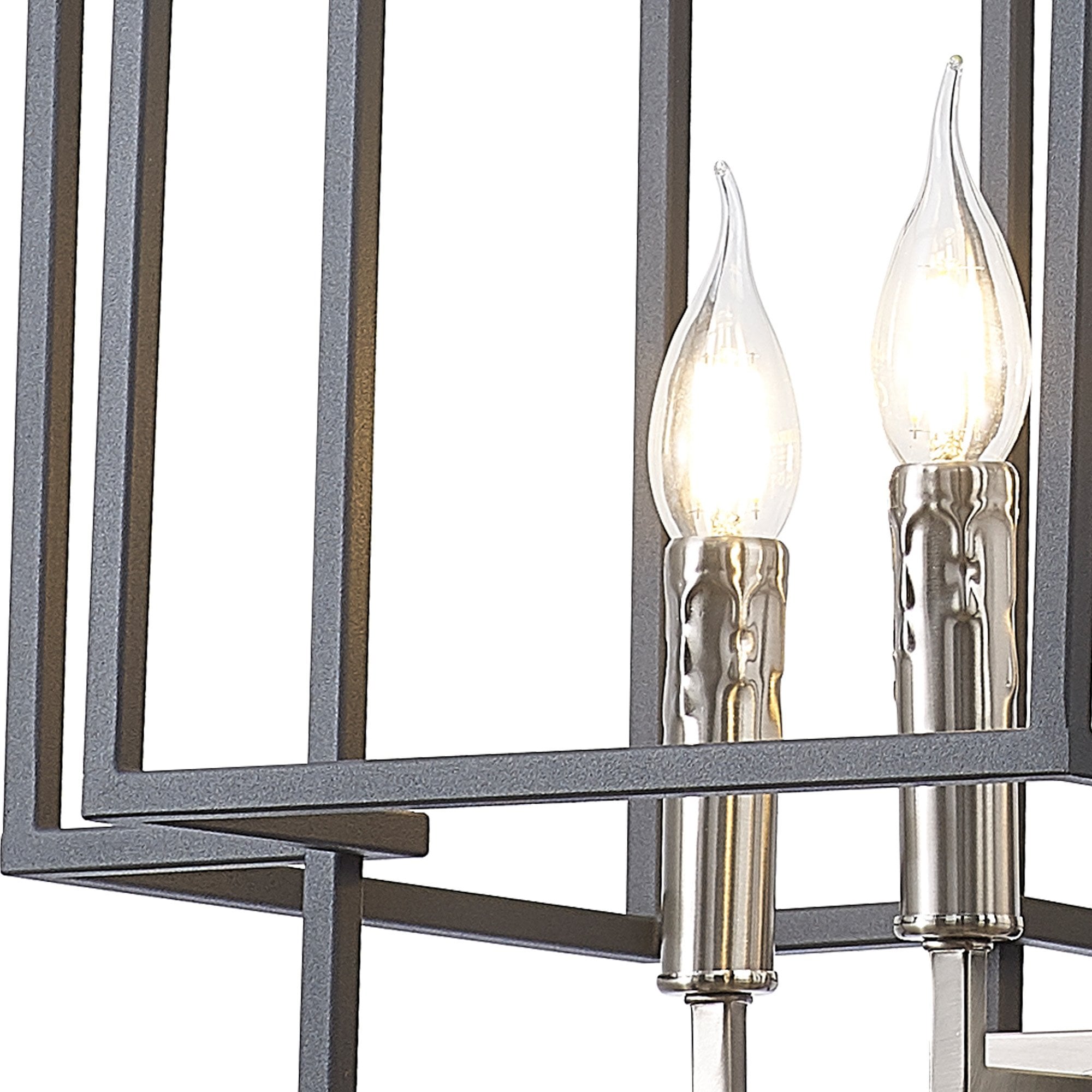 Fabula Kimberley 4 Light Pendant - Anthracite & Satin Nickel