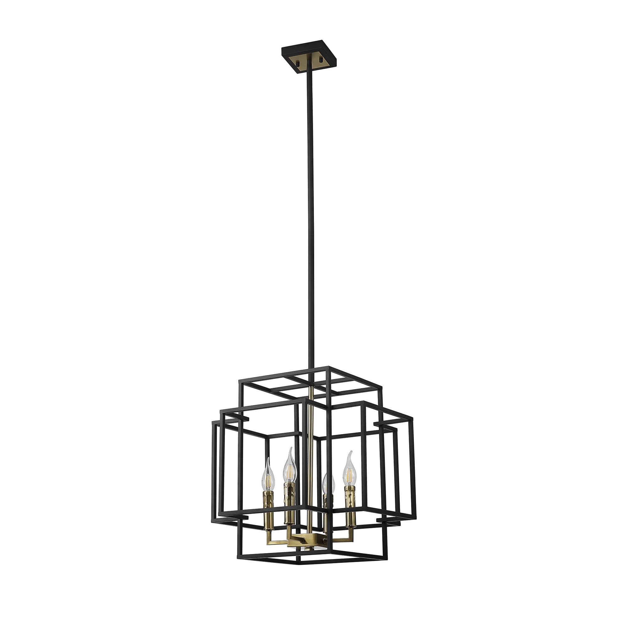 Fabula Kimberley 4 Light Pendant - Black & Gold