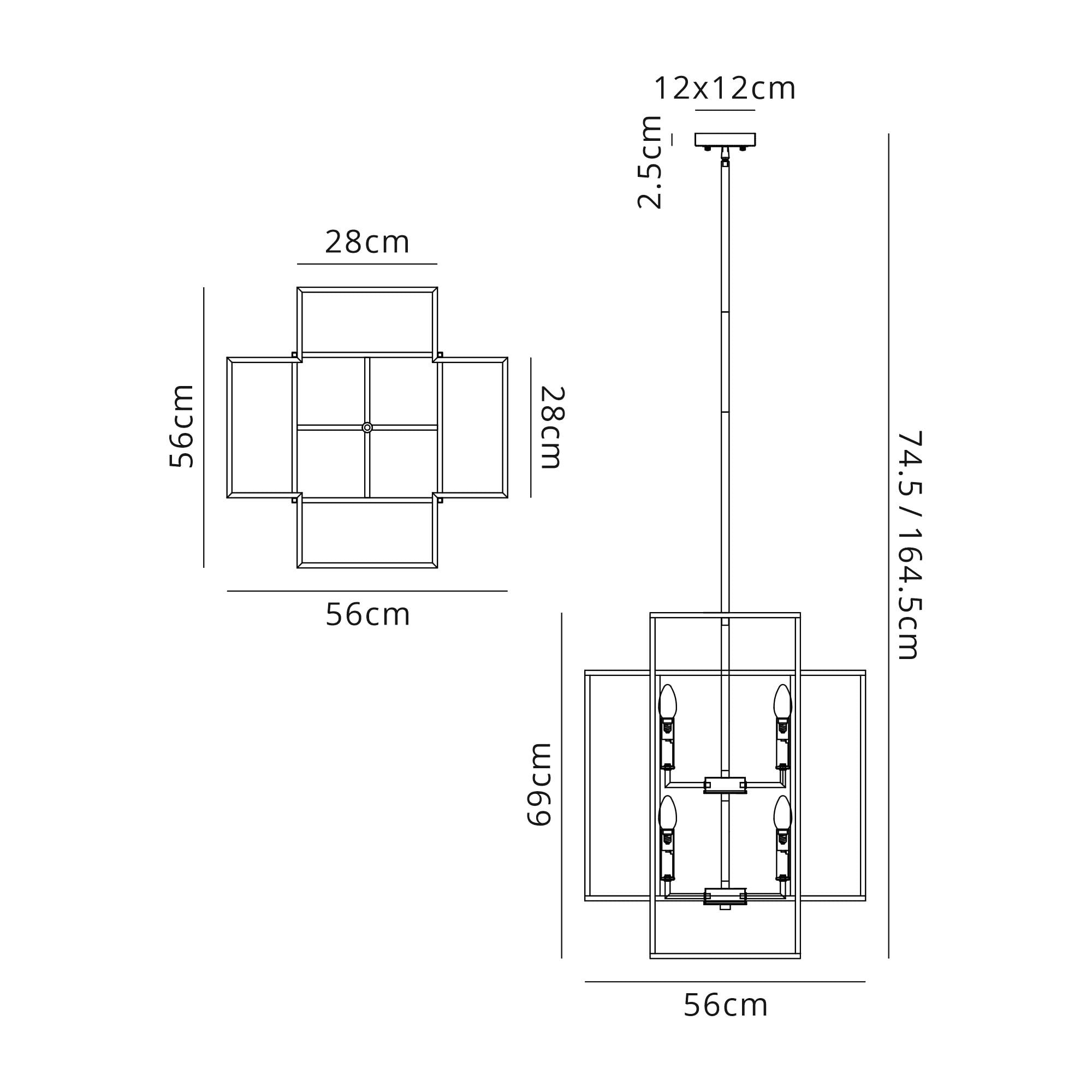 Fabula Kimberley 8 Light Pendant - Anthracite & Satin Nickel