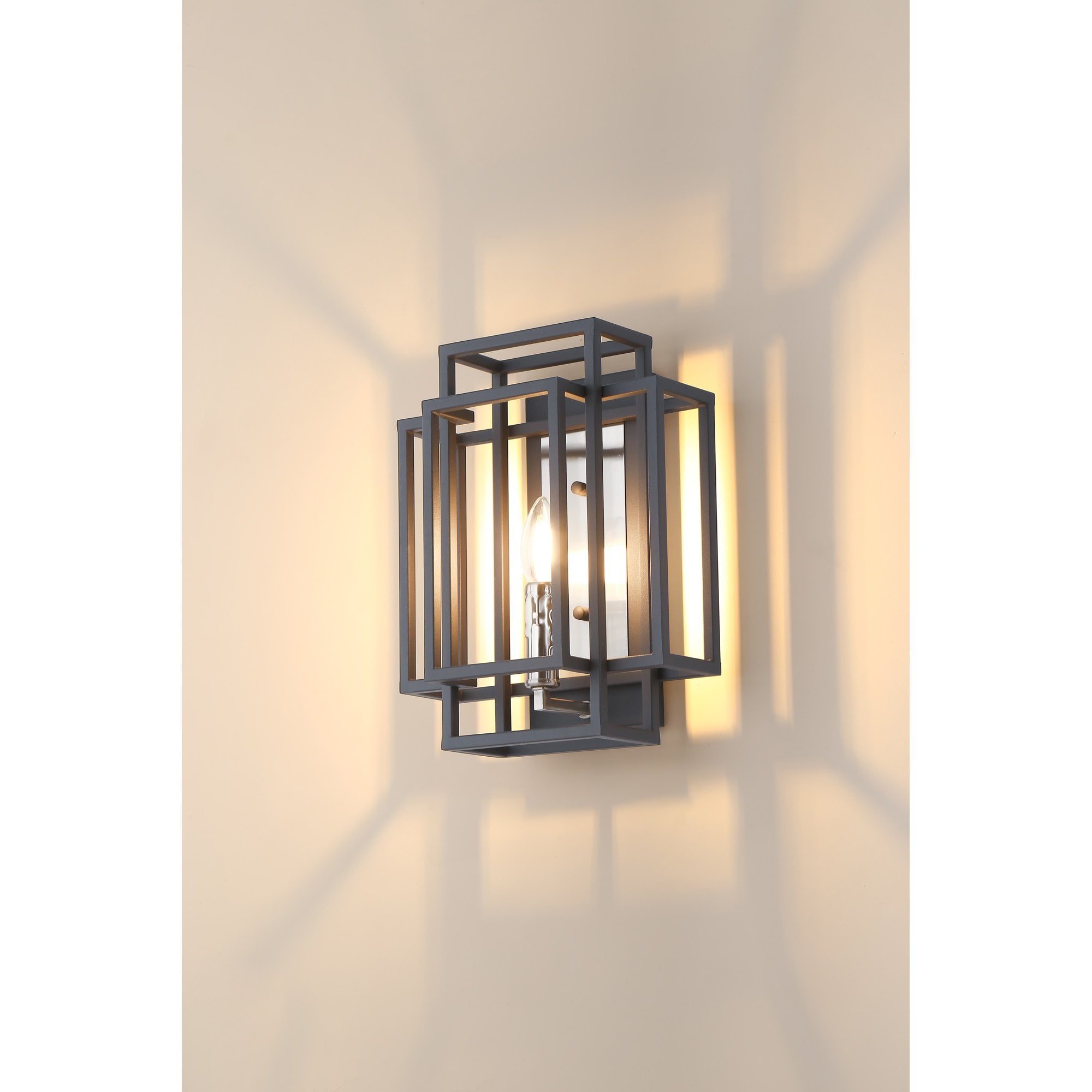Fabula Kimberley Single Wall Lamp - Anthracite & Satin Nickel
