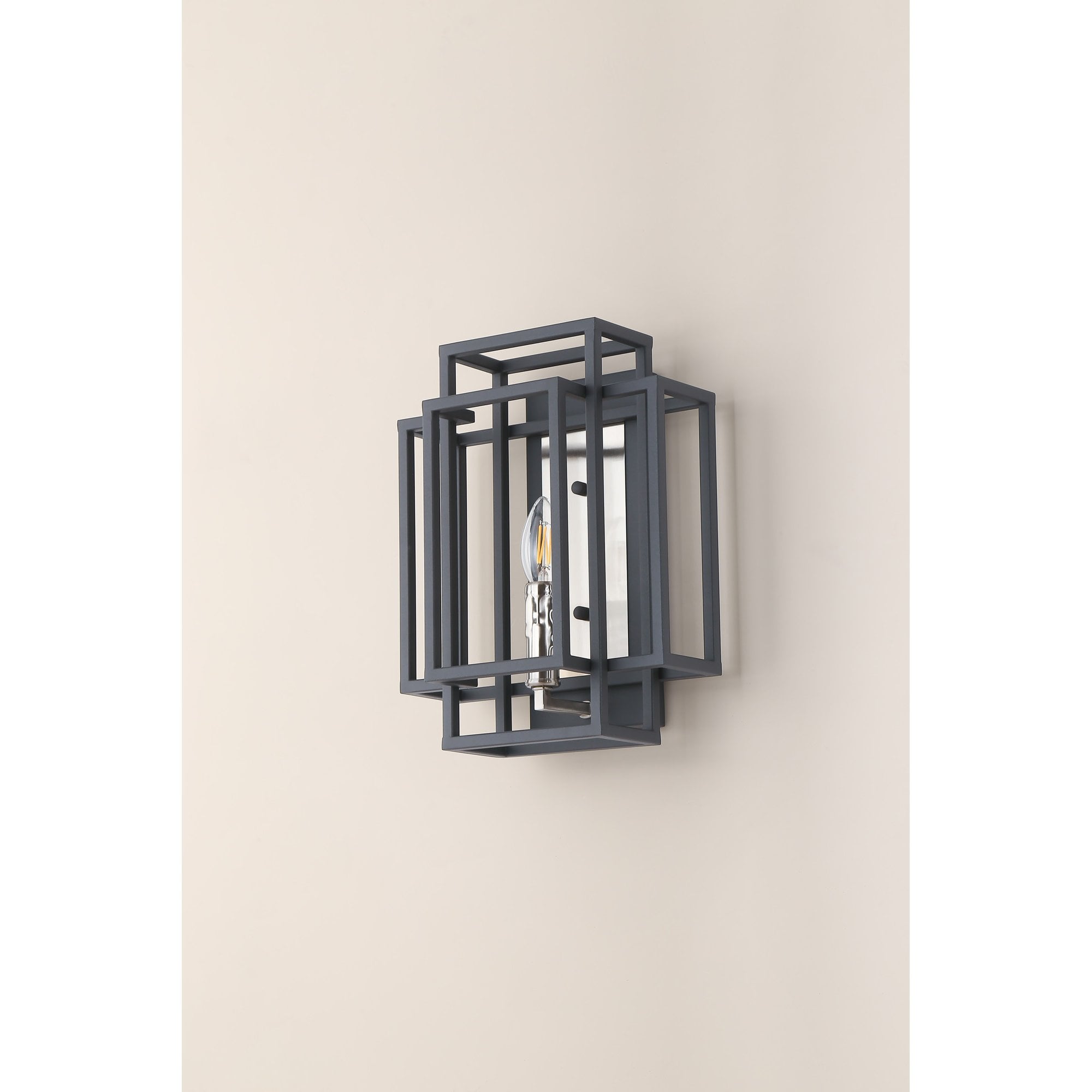 Fabula Kimberley Single Wall Lamp - Anthracite & Satin Nickel