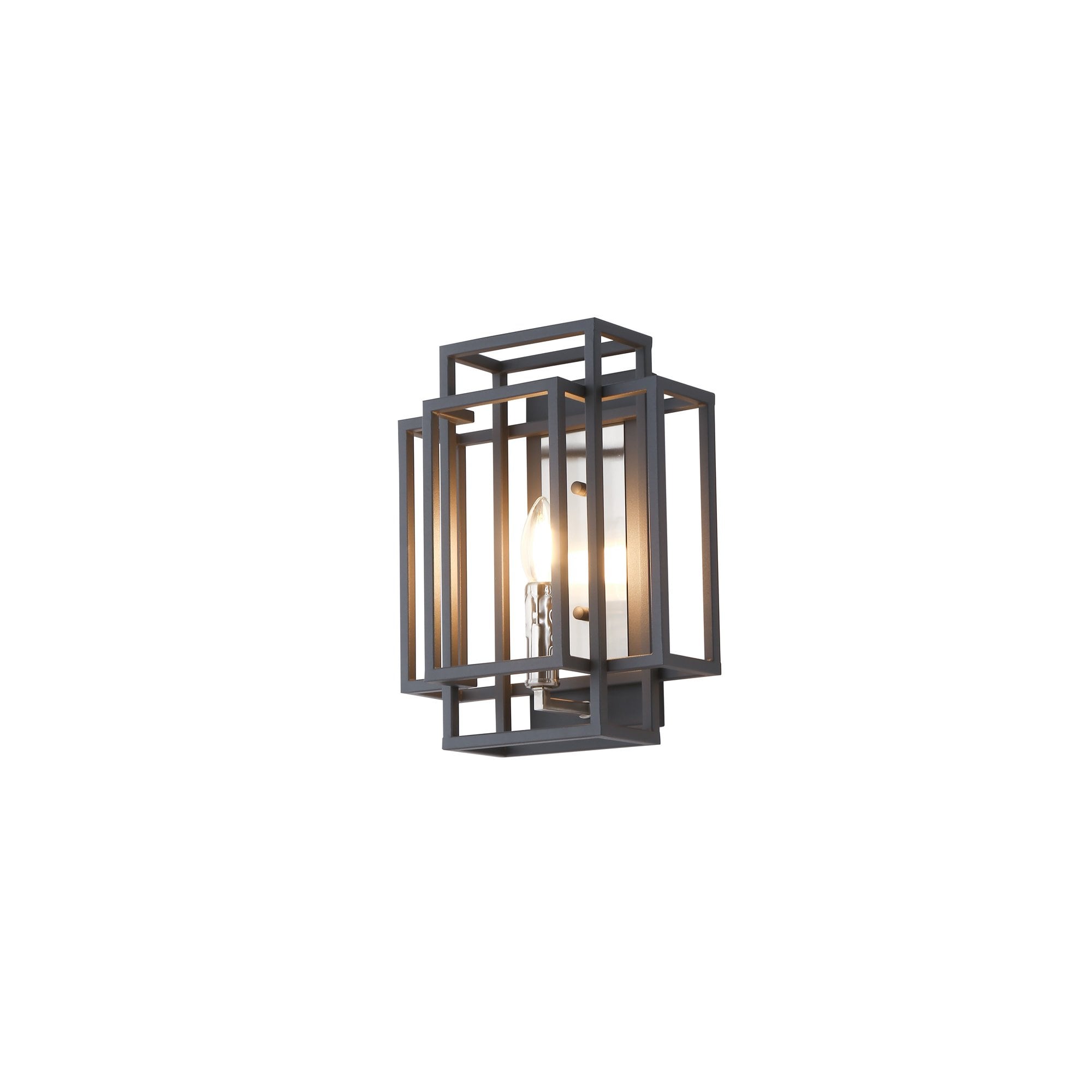 Fabula Kimberley Single Wall Lamp - Anthracite & Satin Nickel