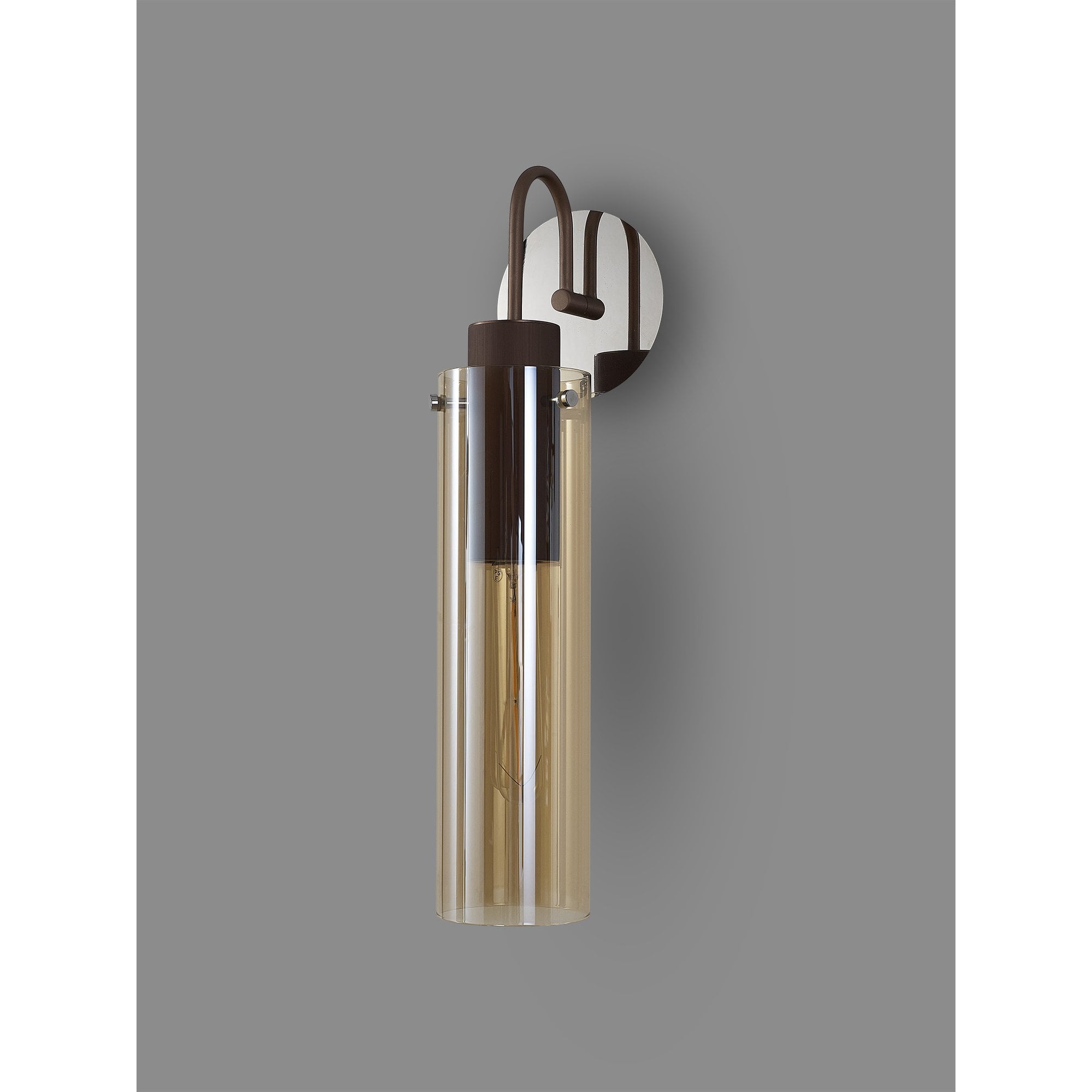 Fabula Kingfisher Single Wall Lamp - Mocha & Amber Glass