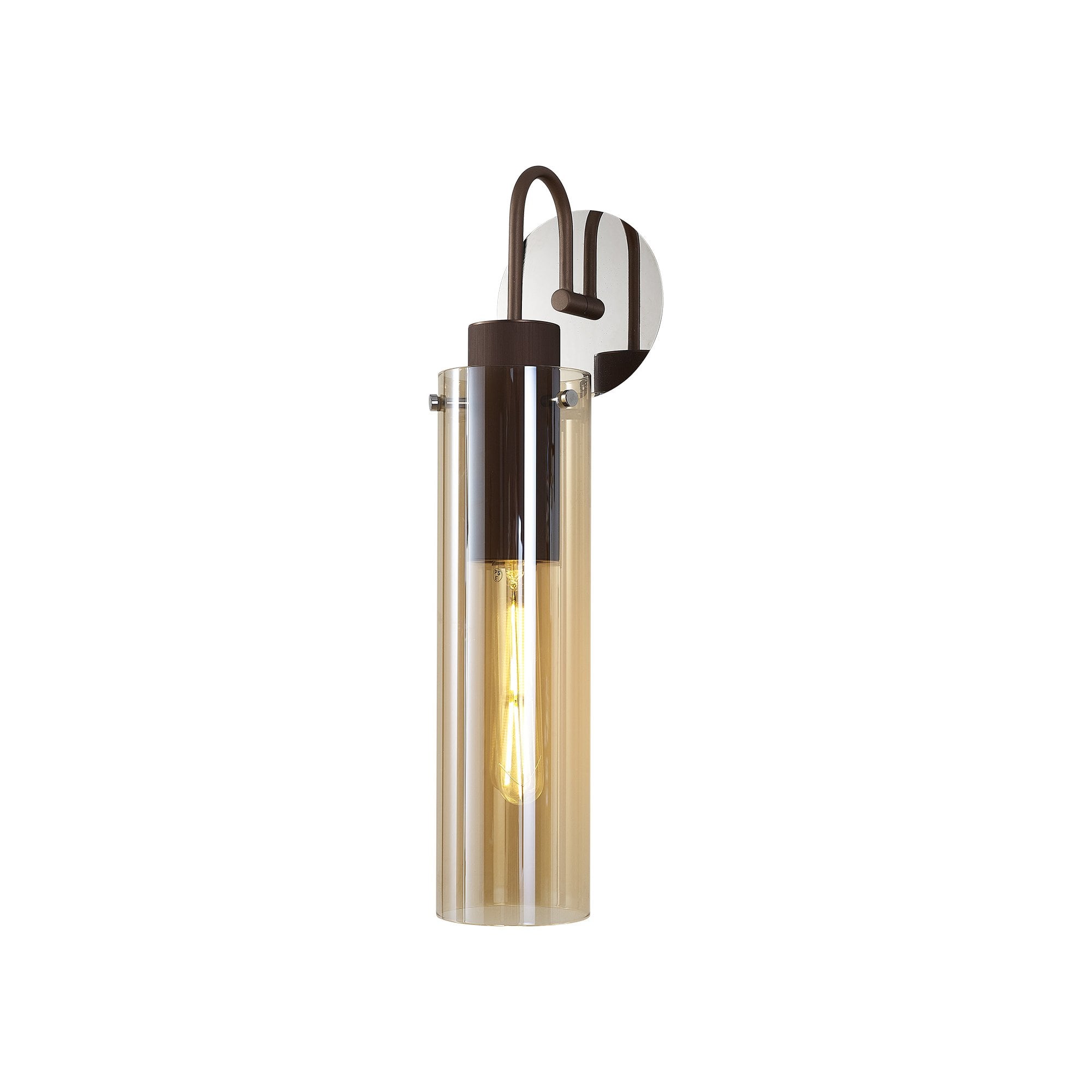 Fabula Kingfisher Single Wall Lamp - Mocha & Amber Glass