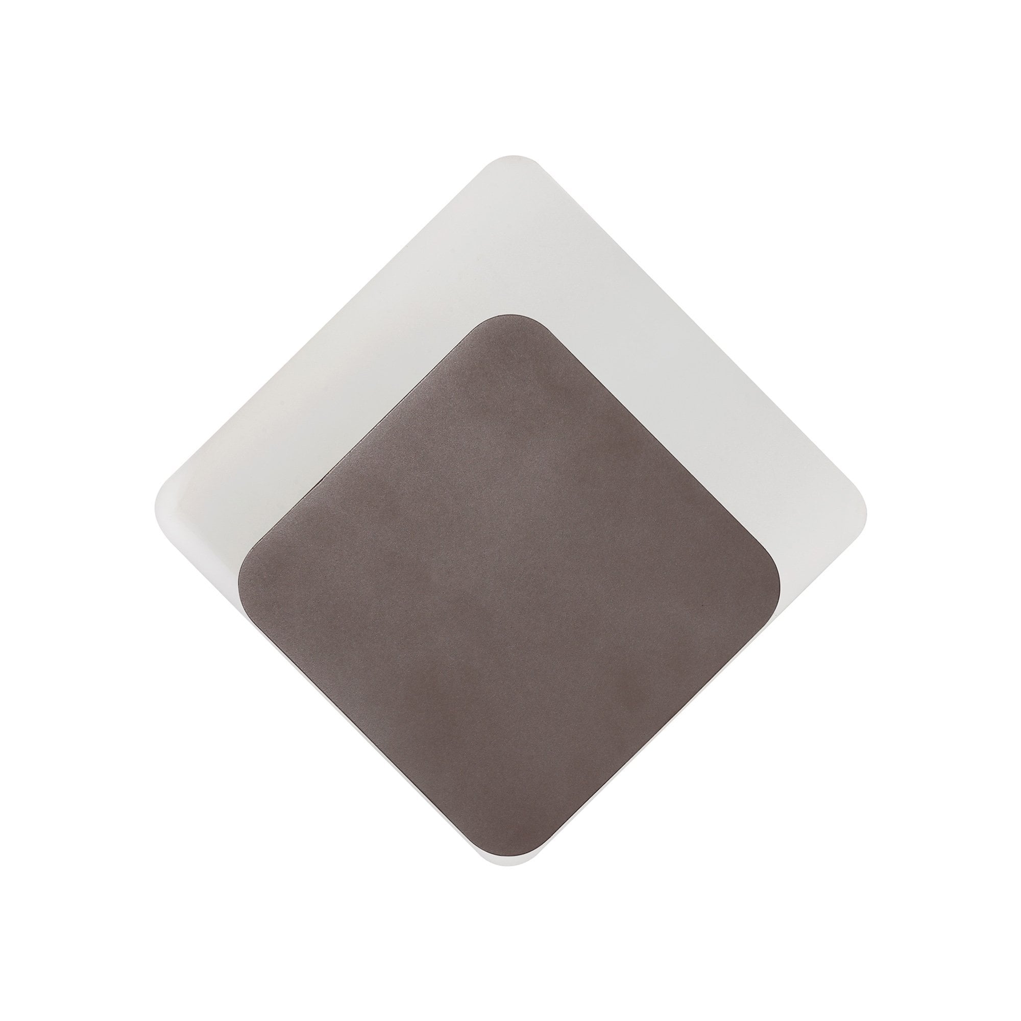 Fabula Kingsley Magnetic Base LED Wall Lamp - 15/19cm Diamond - Bottom Offset - Coffee & Acrylic Frosted Diffuser