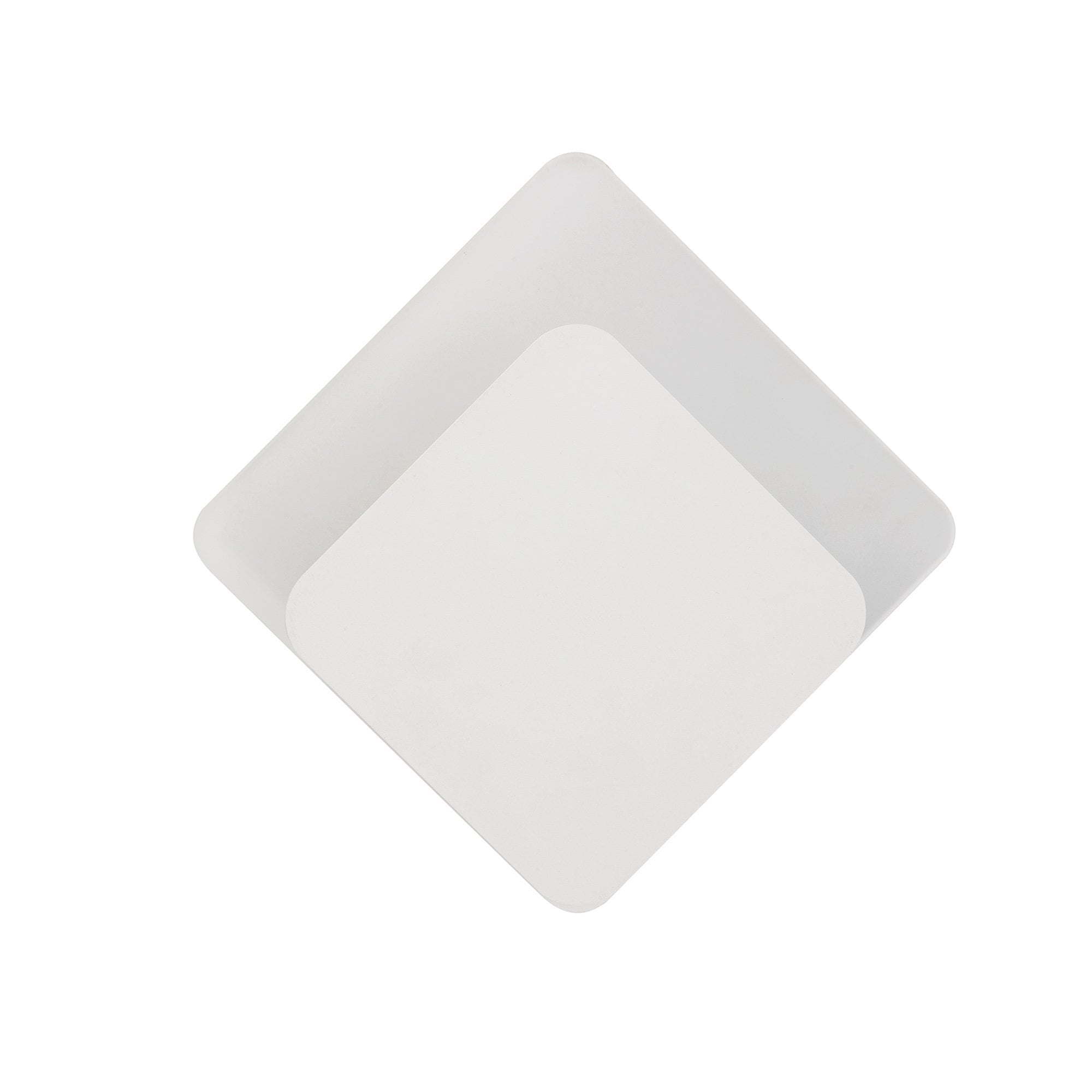 Fabula Kingsley Magnetic Base LED Wall Lamp - 15/19cm Diamond - Bottom Offset - Sand White & Acrylic Frosted Diffuser