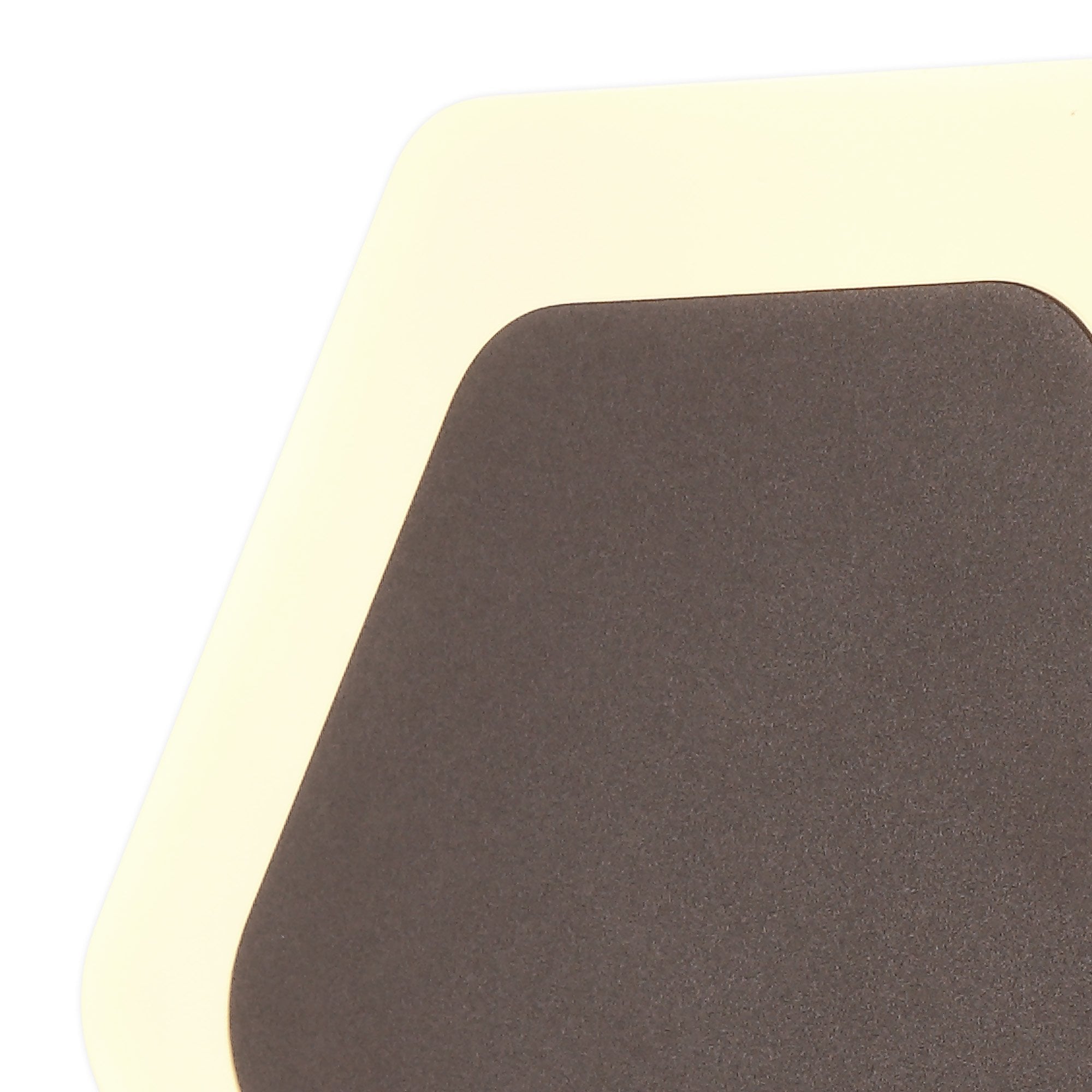 Fabula Kingsley Magnetic Base LED Wall Lamp - 15/19cm Horizontal Hexagonal - Central - Coffee & Acrylic Frosted Diffuser