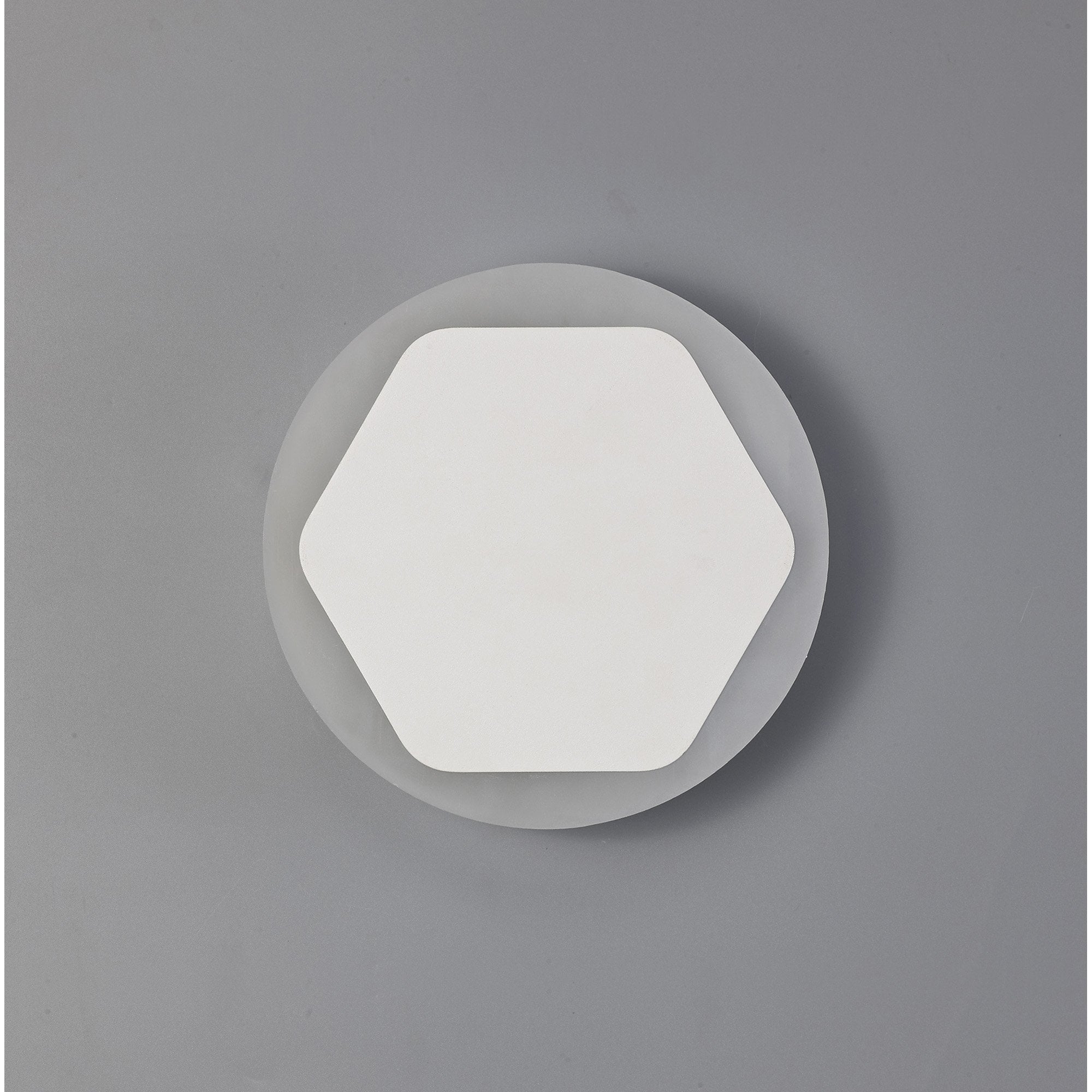 Fabula Kingsley Magnetic Base LED Wall Lamp - 15/19cm Horizontal Hexagonal - Central - Sand White & Round Acrylic Frosted Diffuser