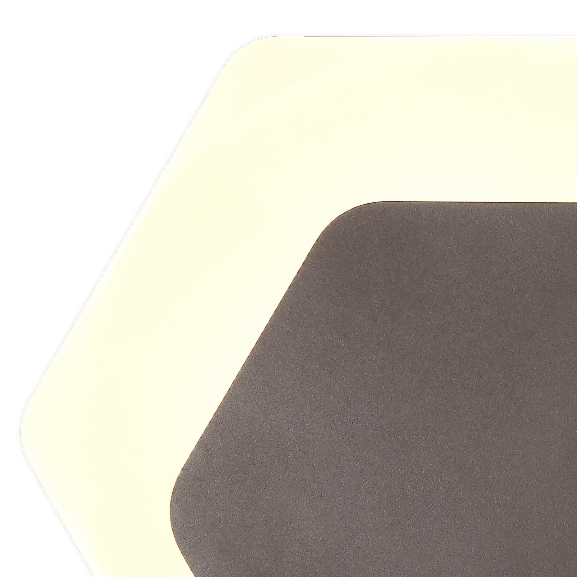 Fabula Kingsley Magnetic Base LED Wall Lamp - 15/19cm Horizontal Hexagonal - Right Offset - Coffee & Acrylic Frosted Diffuser