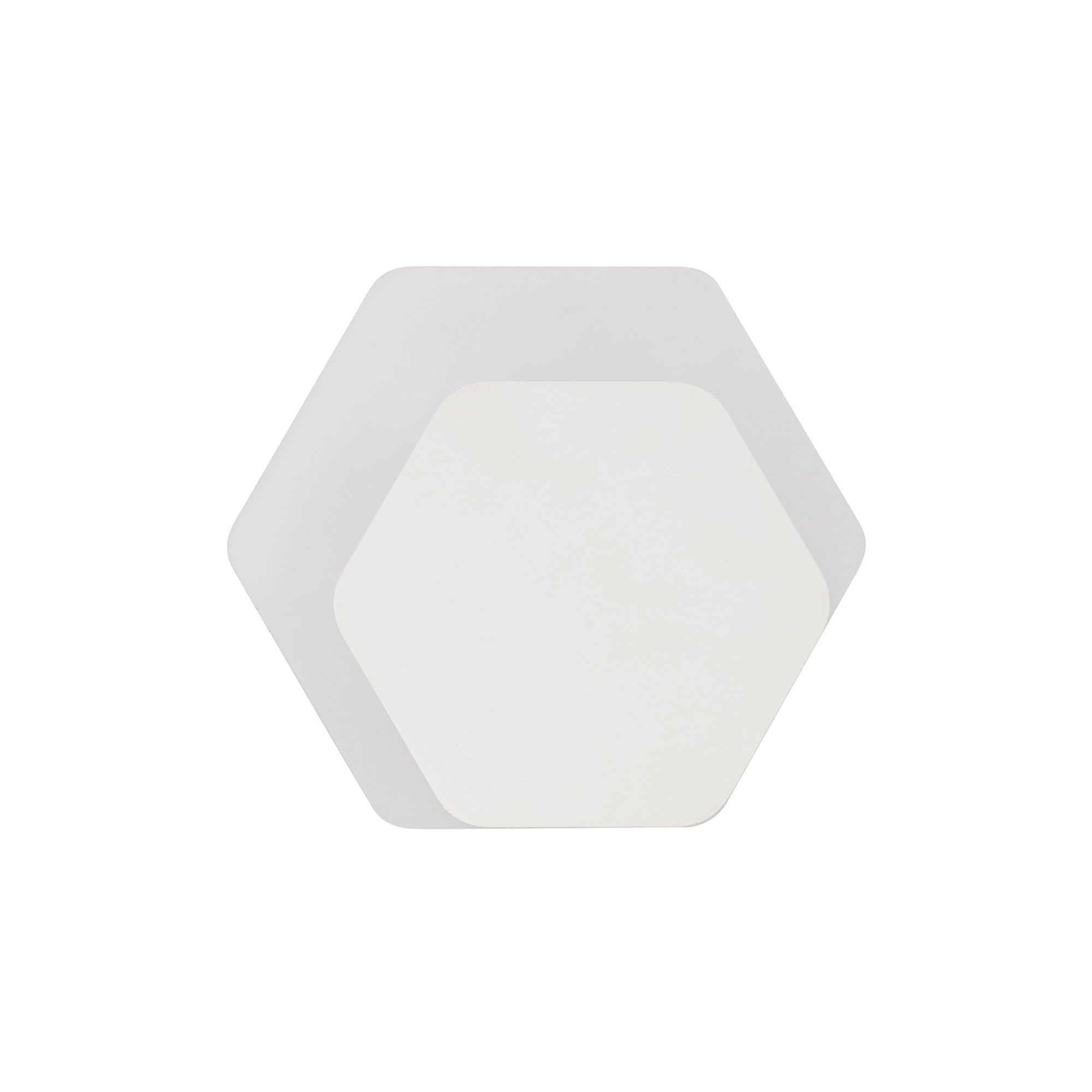 Fabula Kingsley Magnetic Base LED Wall Lamp - 15/19cm Horizontal Hexagonal - Right Offset - Sand White & Acrylic Frosted Diffuser