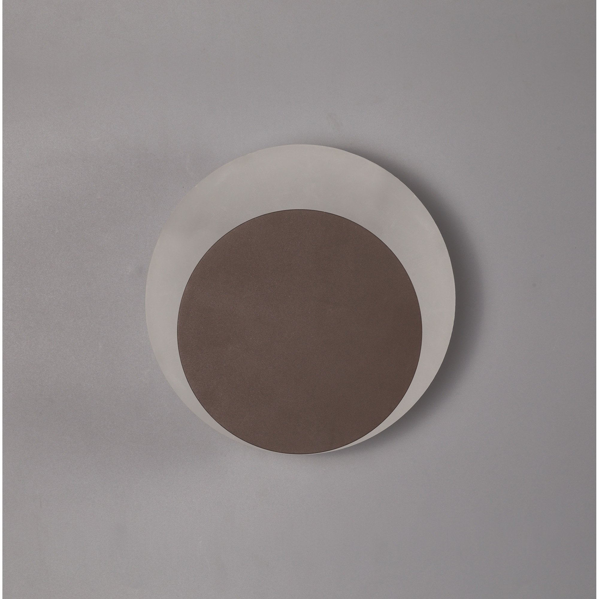 Fabula Kingsley Magnetic Base LED Wall Lamp - 15/19cm Round - Bottom Offset - Coffee & Acrylic Frosted Diffuser
