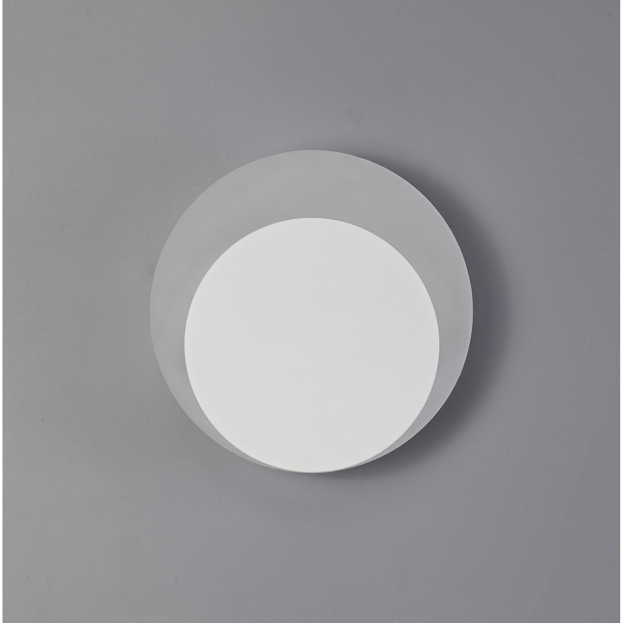 Fabula Kingsley Magnetic Base LED Wall Lamp - 15/19cm Round - Bottom Offset - Sand White & Acrylic Frosted Diffuser