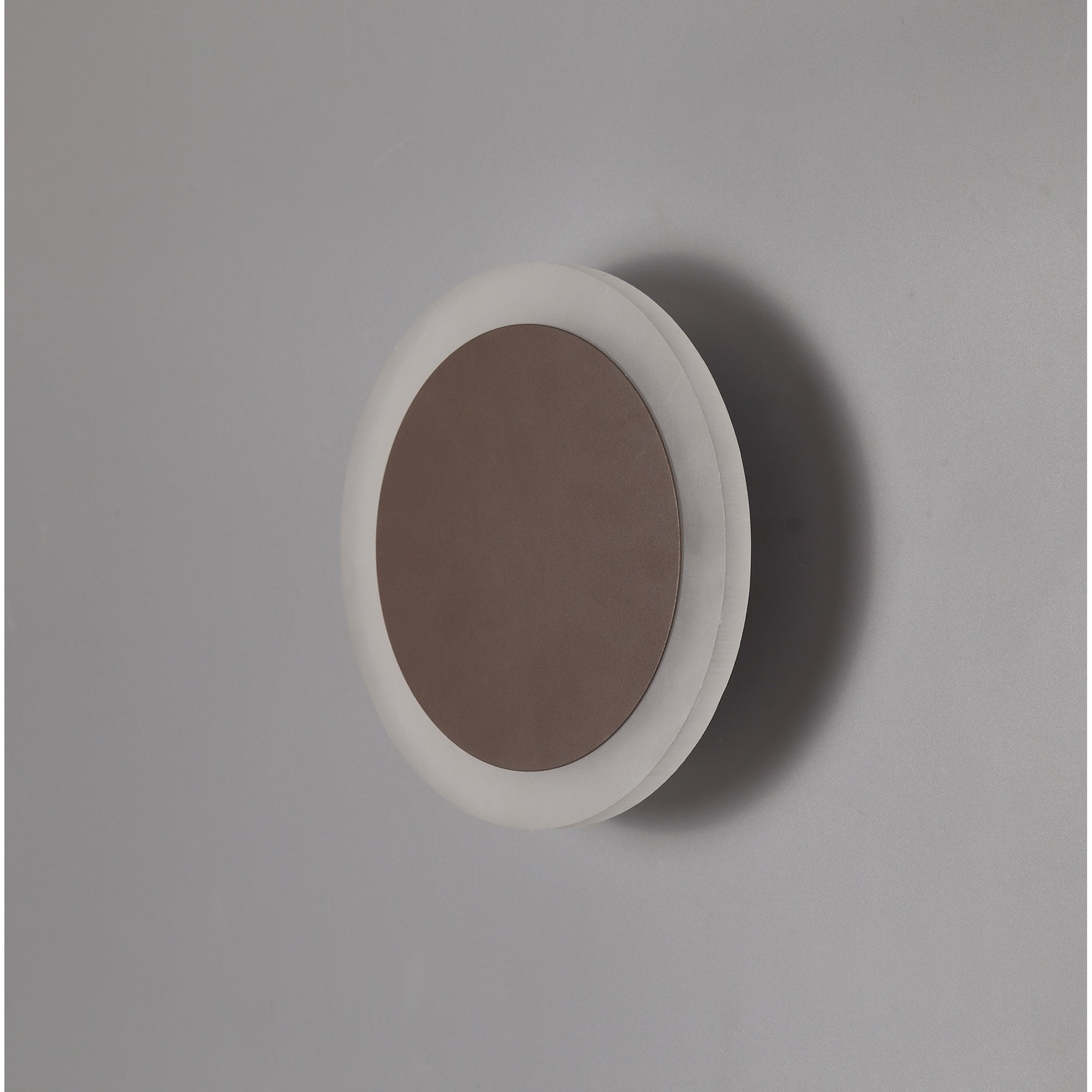 Fabula Kingsley Magnetic Base LED Wall Lamp - 15/19cm Round - Central - Coffee & Acrylic Frosted Diffuser