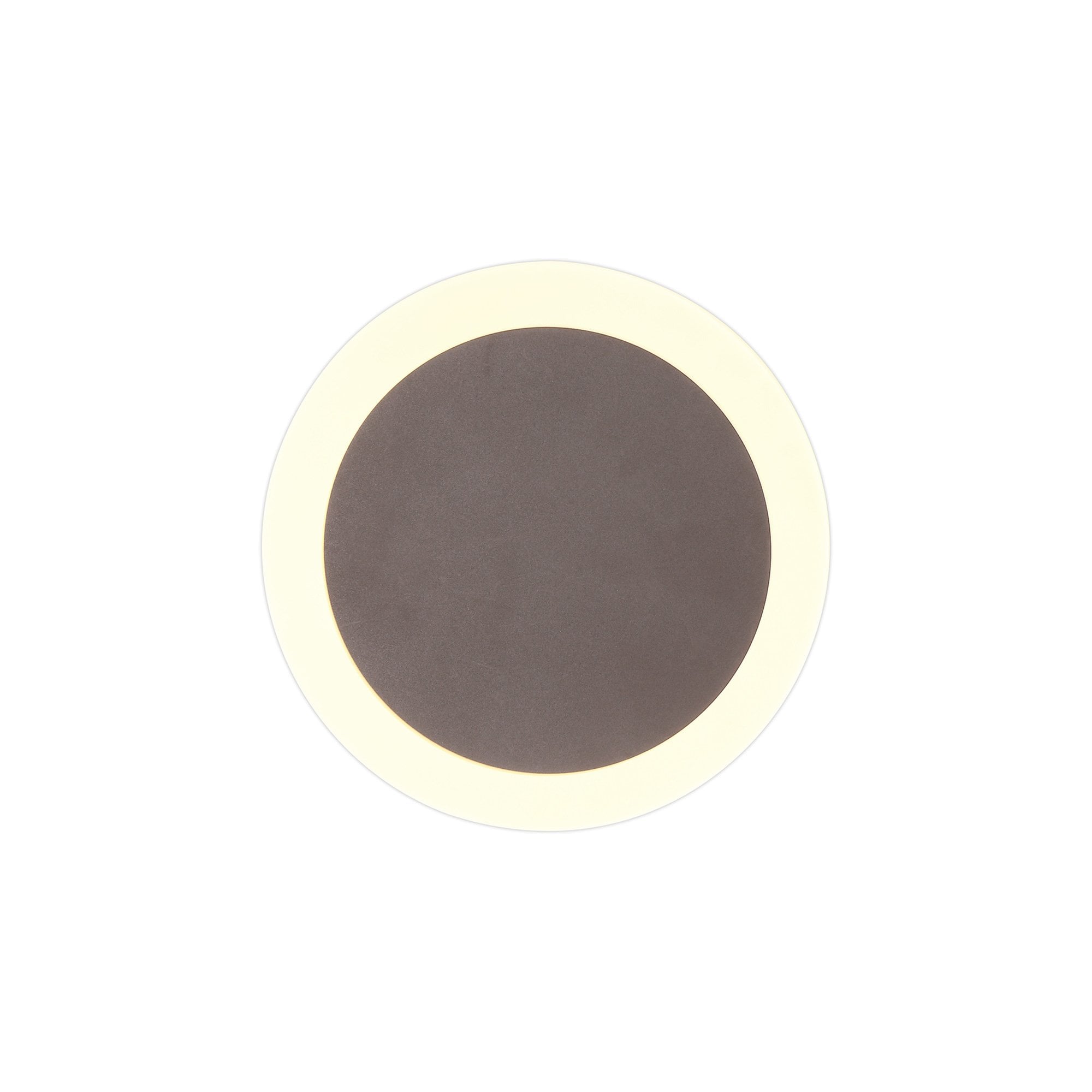 Fabula Kingsley Magnetic Base LED Wall Lamp - 15/19cm Round - Central - Coffee & Acrylic Frosted Diffuser