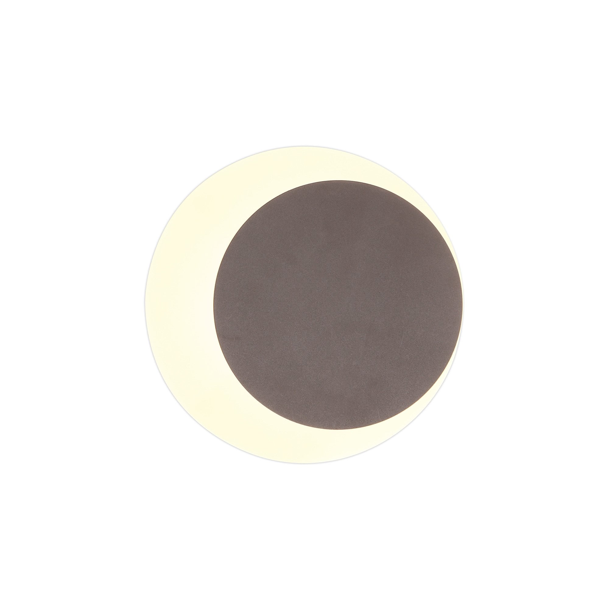 Fabula Kingsley Magnetic Base LED Wall Lamp - 15/19cm Round - Right Offset - Coffee & Acrylic Frosted Diffuser