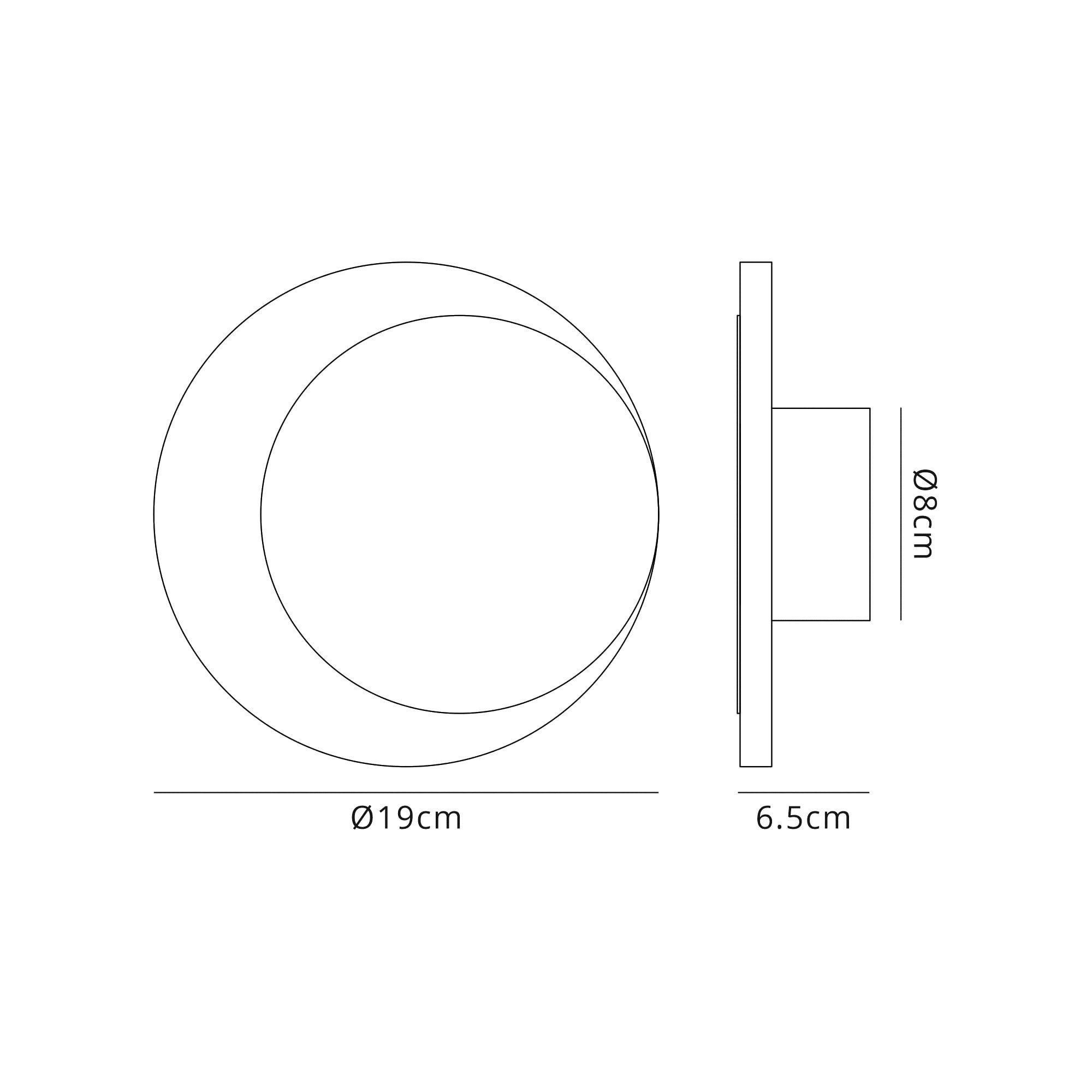 Fabula Kingsley Magnetic Base LED Wall Lamp - 15/19cm Round - Right Offset - Sand White & Acrylic Frosted Diffuser