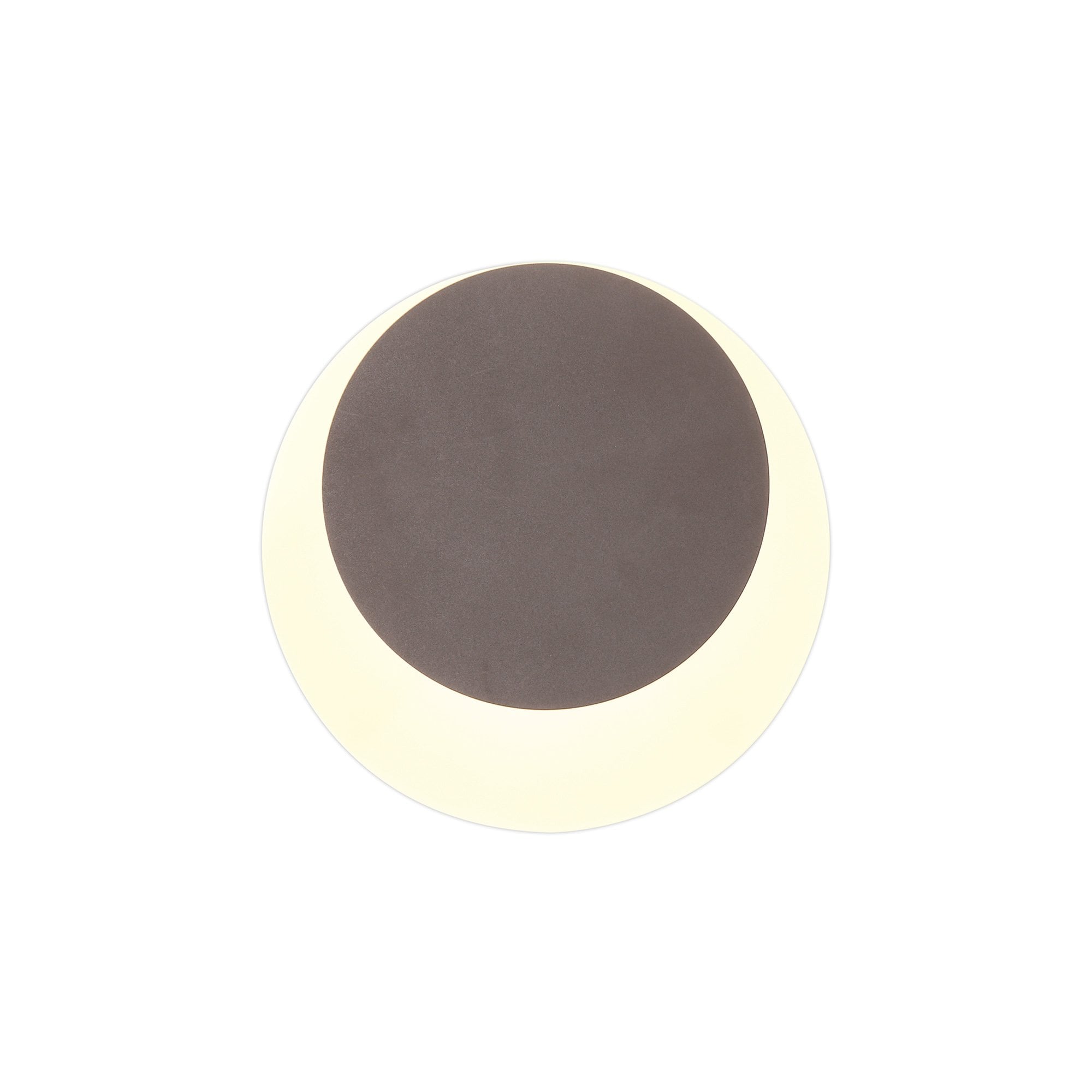Fabula Kingsley Magnetic Base LED Wall Lamp - 15/19cm Round - Top Offset - Coffee & Acrylic Frosted Diffuser