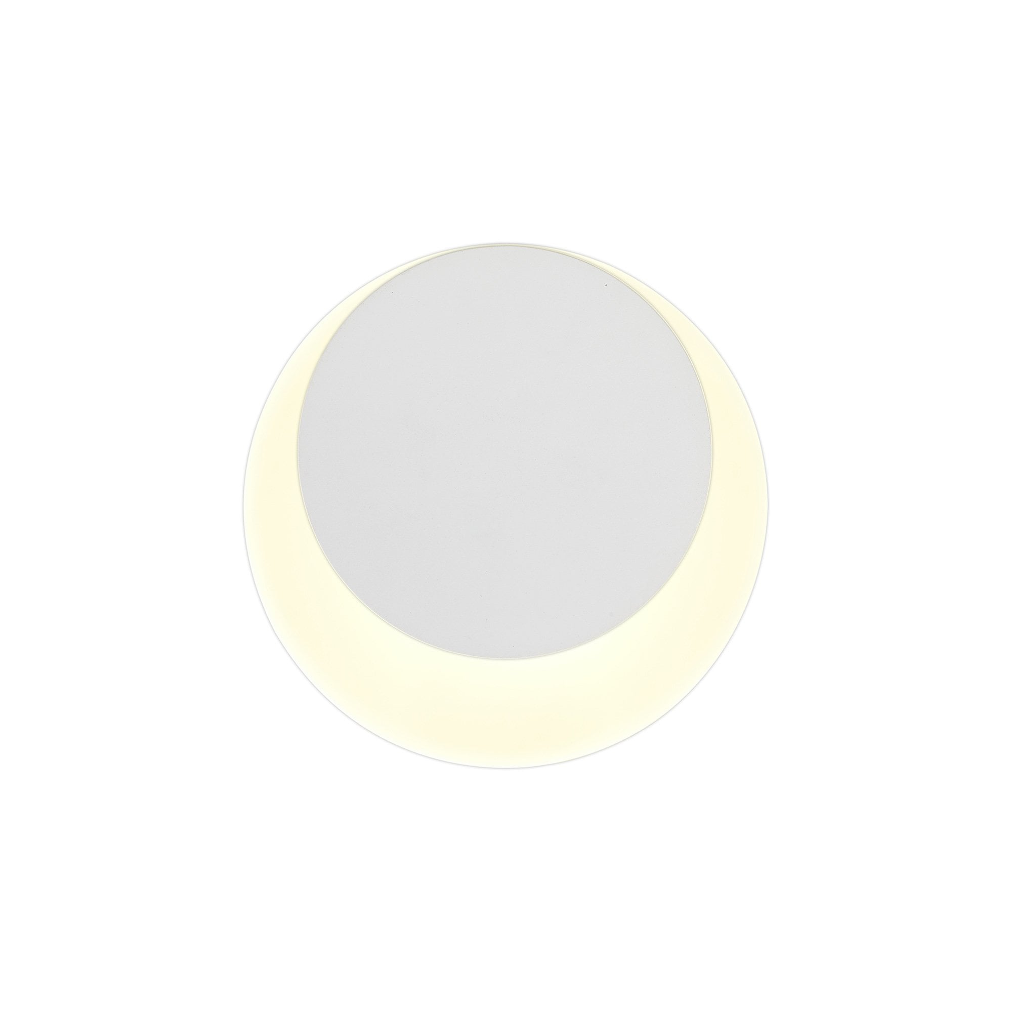 Fabula Kingsley Magnetic Base LED Wall Lamp - 15/19cm Round - Top Offset - Sand White & Acrylic Frosted Diffuser