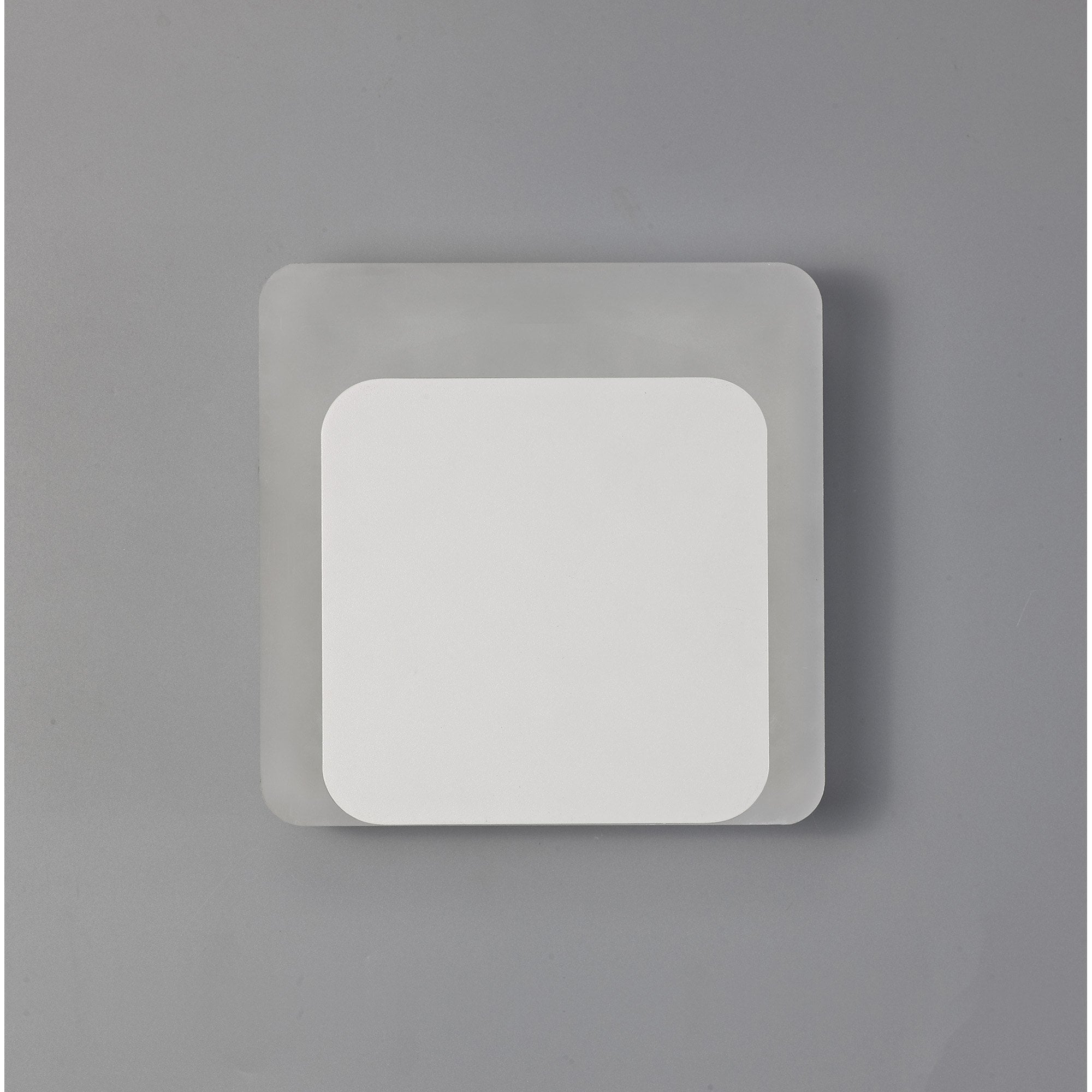 Fabula Kingsley Magnetic Base LED Wall Lamp - 15/19cm Square - Bottom Offset - Sand White & Acrylic Frosted Diffuser