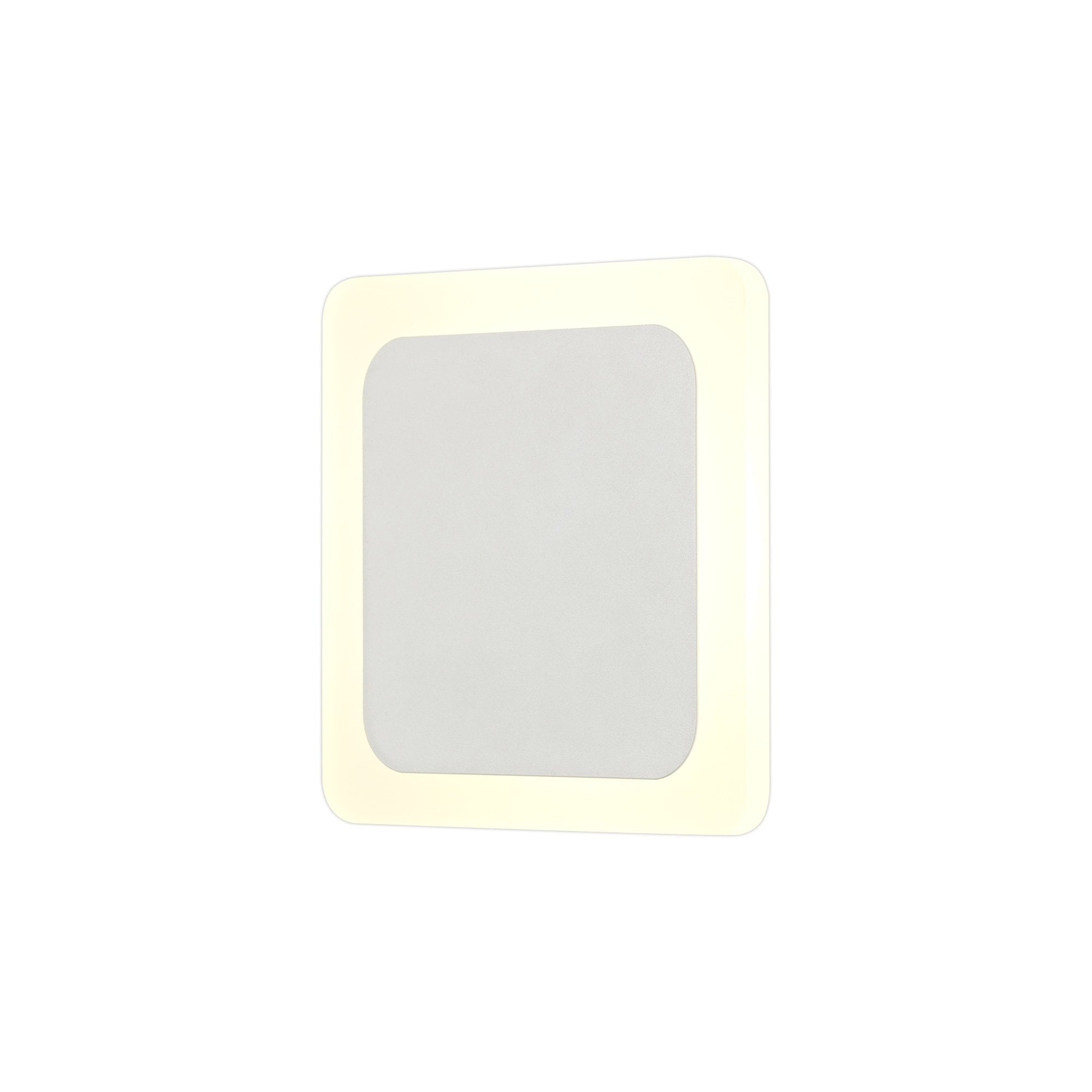 Fabula Kingsley Magnetic Base LED Wall Lamp - 15/19cm Square - Central - Sand White & Acrylic Frosted Diffuser