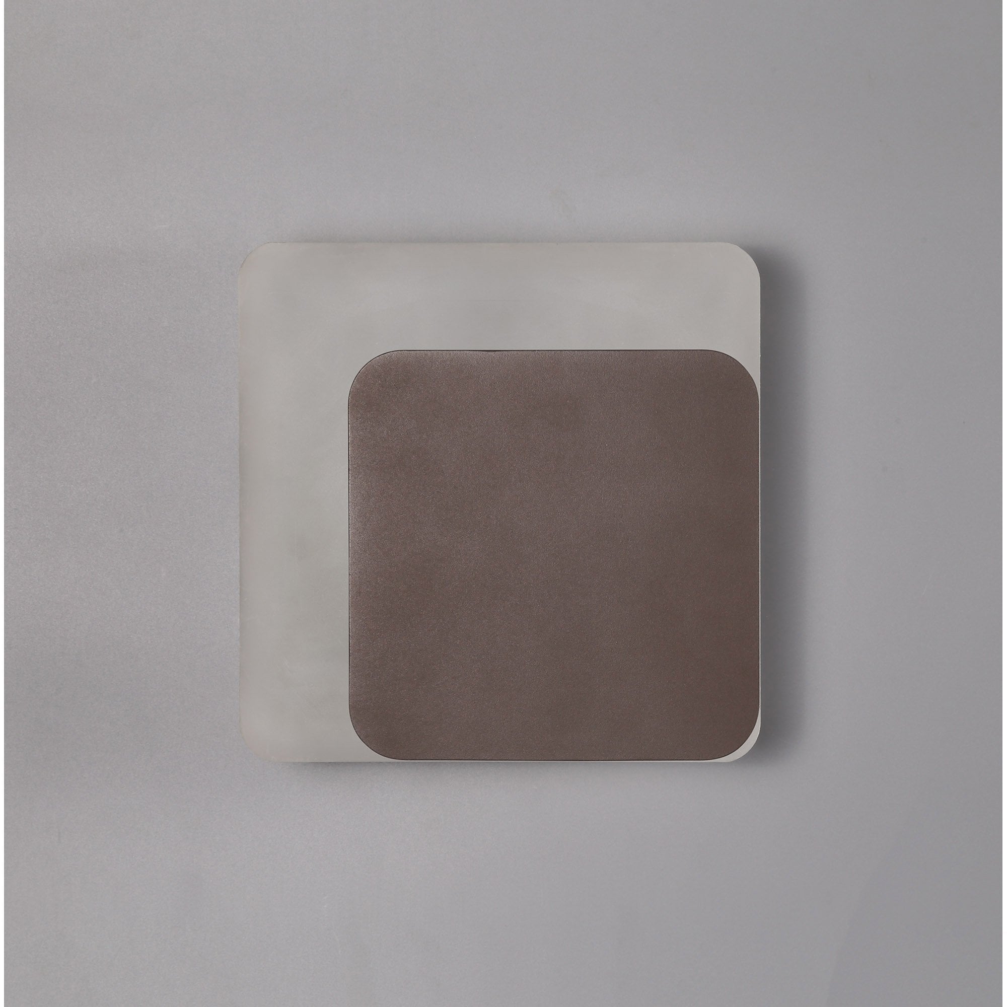 Fabula Kingsley Magnetic Base LED Wall Lamp - 15/19cm Square - Right Offset - Coffee & Acrylic Frosted Diffuser