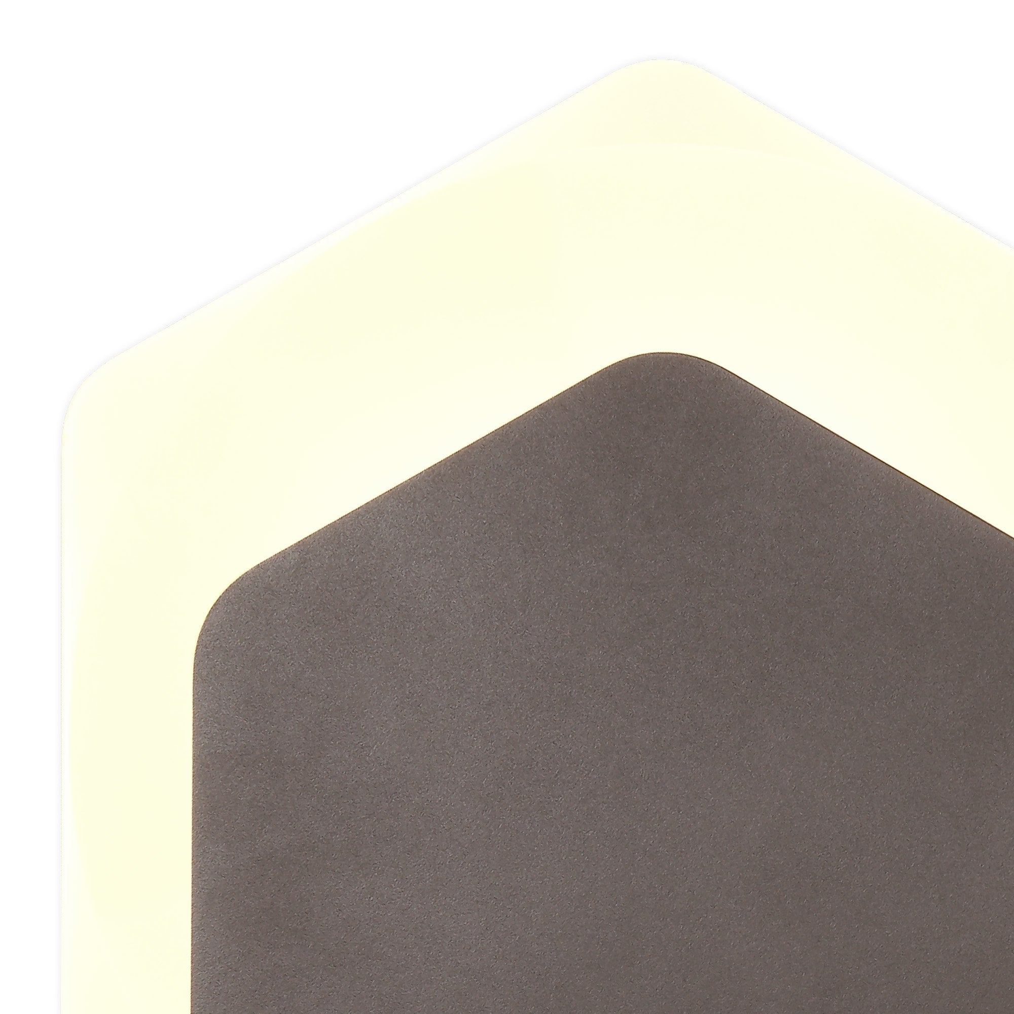 Fabula Kingsley Magnetic Base LED Wall Lamp - 15/19cm Vertical Hexagonal - Bottom Offset - Coffee & Acrylic Frosted Diffuser