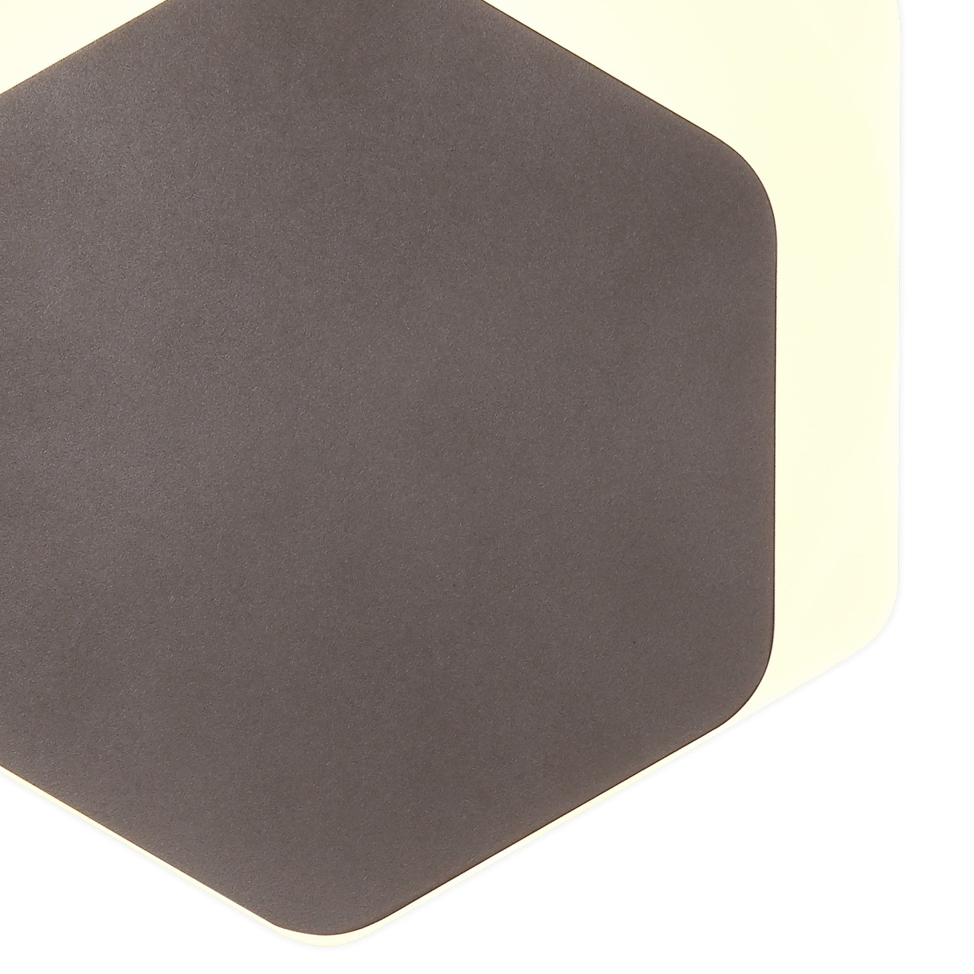 Fabula Kingsley Magnetic Base LED Wall Lamp - 15/19cm Vertical Hexagonal - Bottom Offset - Coffee & Acrylic Frosted Diffuser