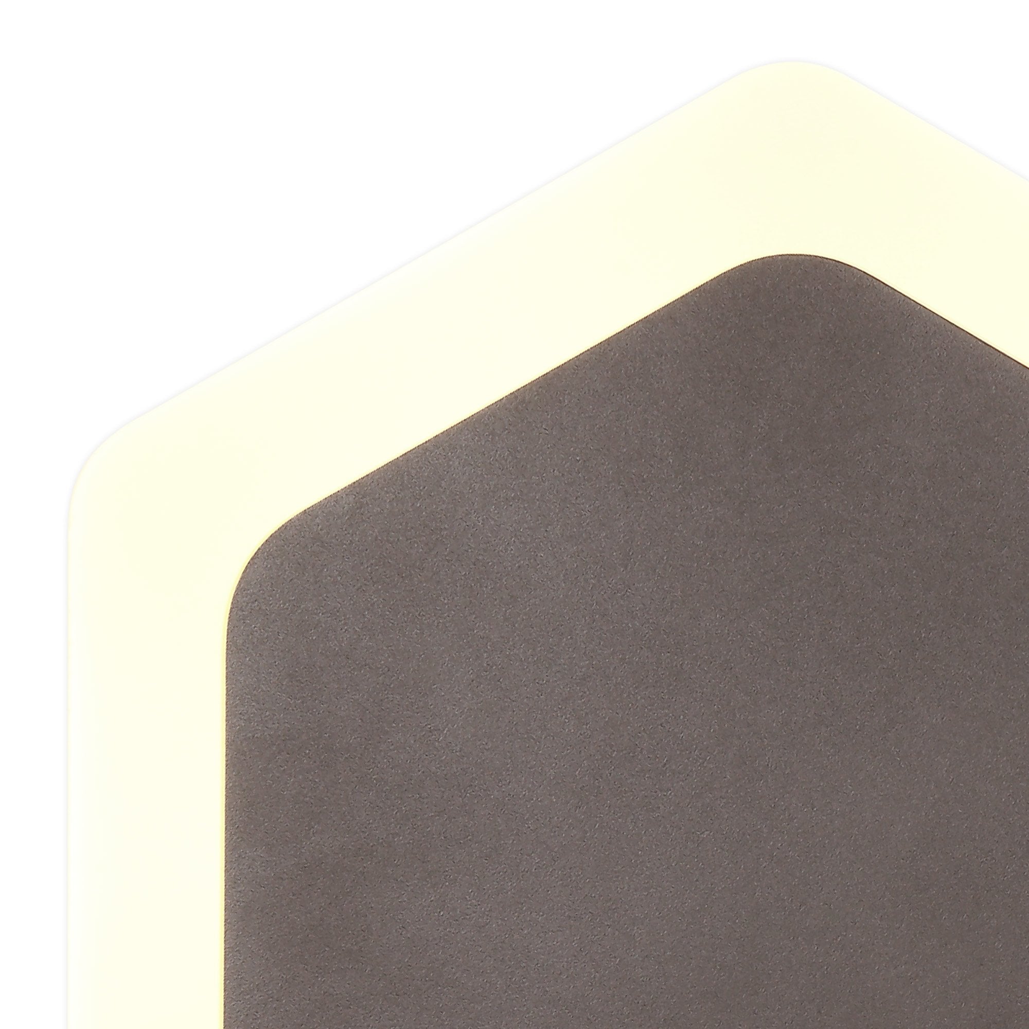 Fabula Kingsley Magnetic Base LED Wall Lamp - 15/19cm Vertical Hexagonal - Central - Coffee & Acrylic Frosted Diffuser