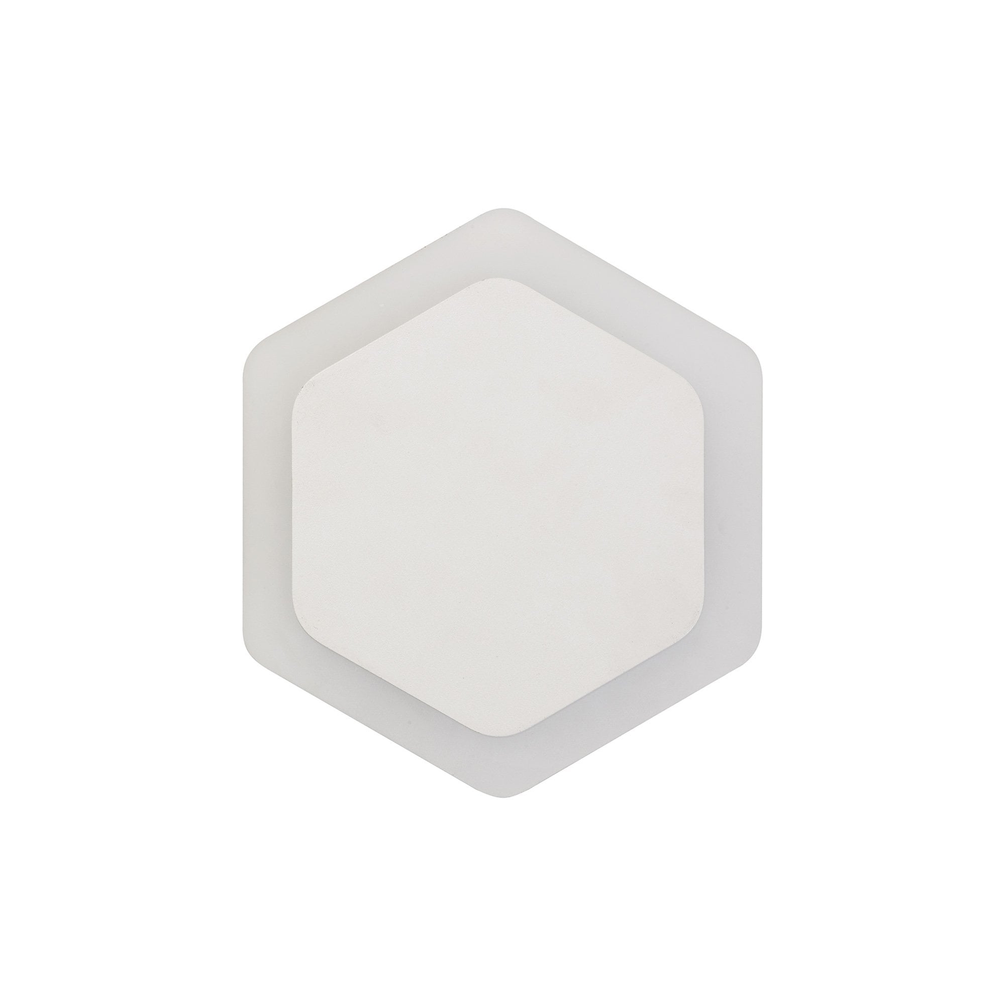Fabula Kingsley Magnetic Base LED Wall Lamp - 15/19cm Vertical Hexagonal - Central - Sand White & Acrylic Frosted Diffuser