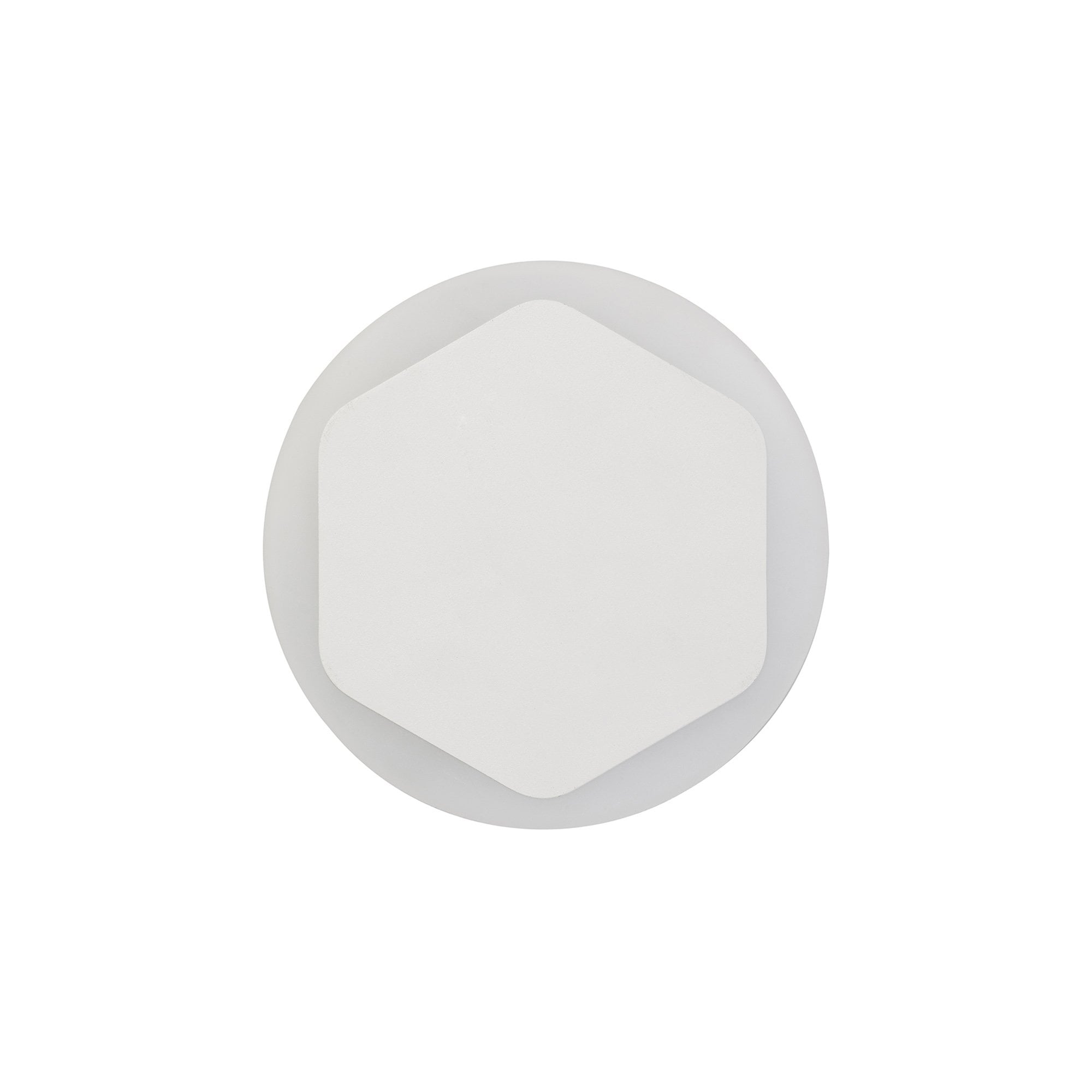 Fabula Kingsley Magnetic Base LED Wall Lamp - 15/19cm Vertical Hexagonal - Central - Sand White & Round Acrylic Frosted Diffuser